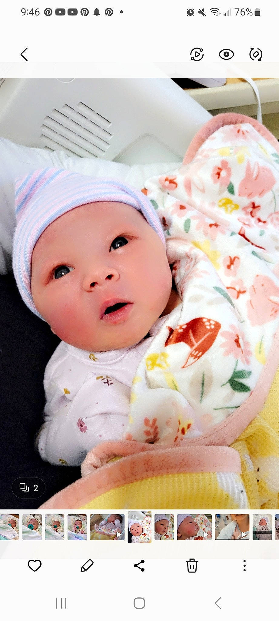 Hope joined the competition — help win amazing prizes! baby, baby_products, baby_toddler_clothing, beanie, cap, cheek, child, comfort, happy, hat, headwear, linens, pattern, person, petal, pink, portrait_photography, sweetness, toddler, white