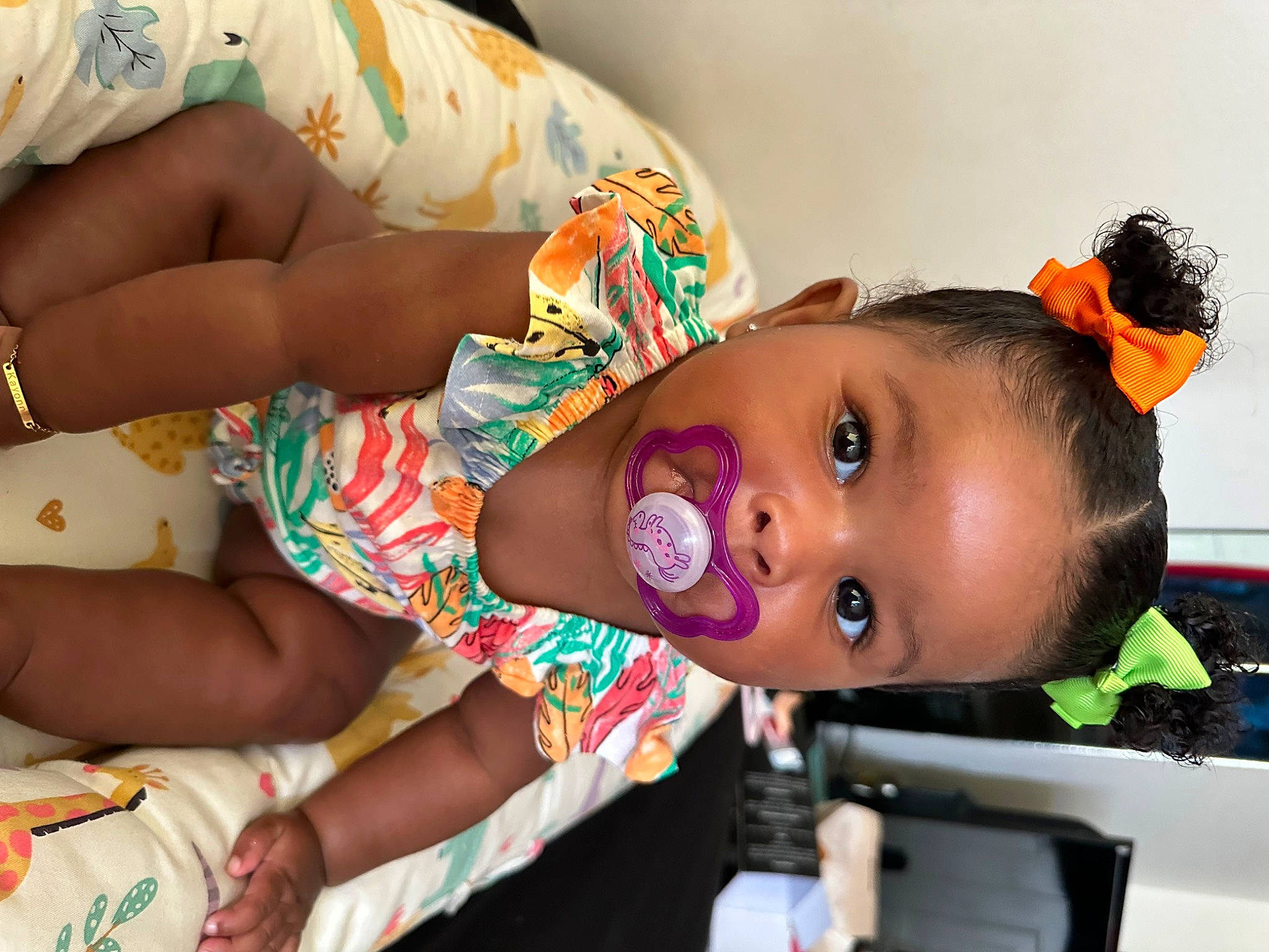 Kayonnie is registered to the contest to win money with this photo: abdomen, baby, baby_products, cheek, chest, child, eyelash, fun, happy, human, human_leg, mouth, nail, person, play, room, skin, textile, thigh, toddler