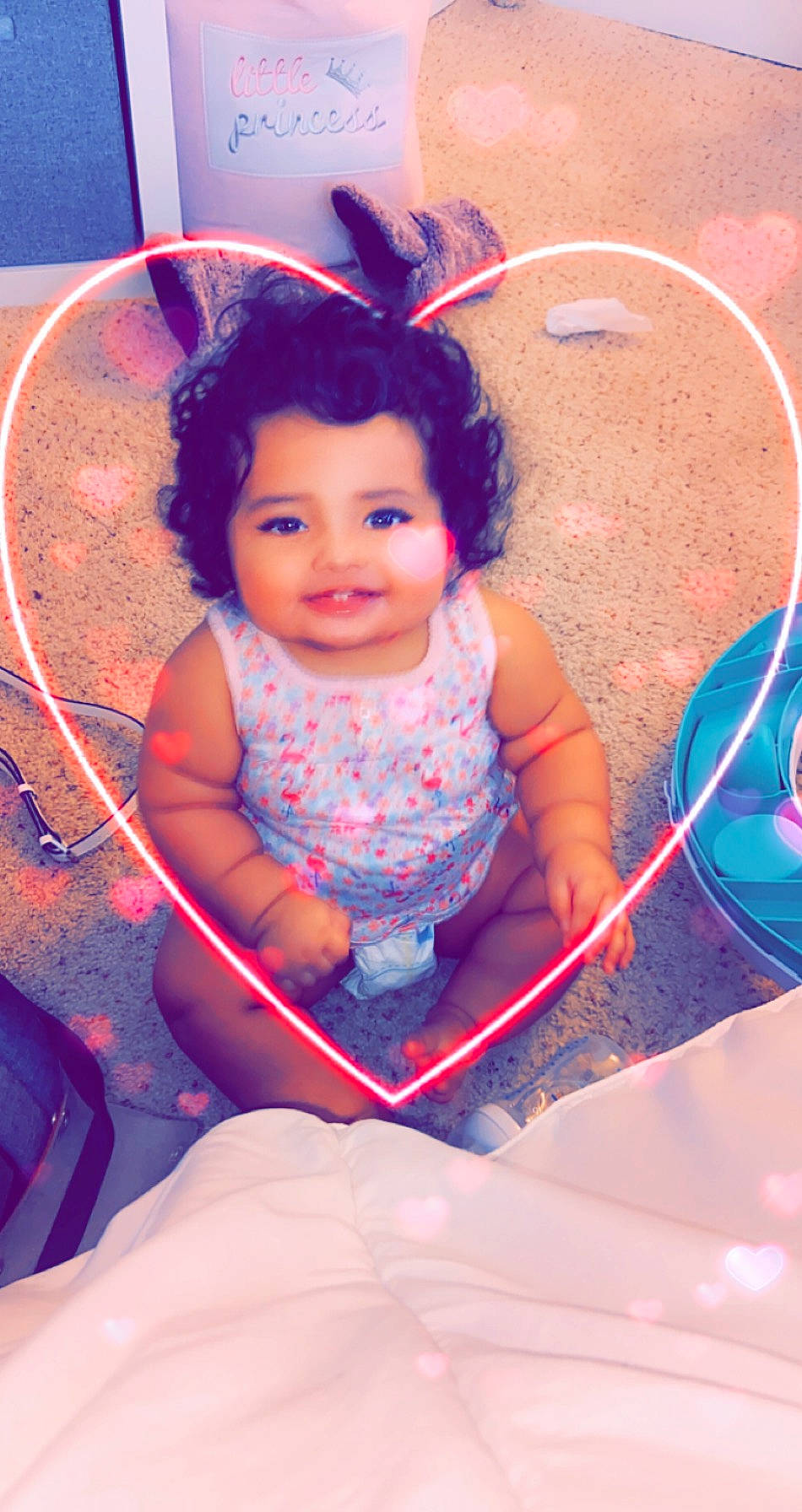 Azucena is registered to the contest to win money with this photo: baby, child, eye, fun, happy, joy, person, pink, play, product, skin, smile, toddler, toy