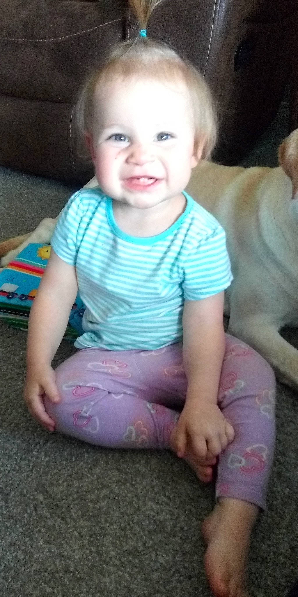 Eleanor joined the competition — help win amazing prizes! baby, baby_toddler_clothing, blond, cheek, child, leg, person, sitting, skin, smile, toddler