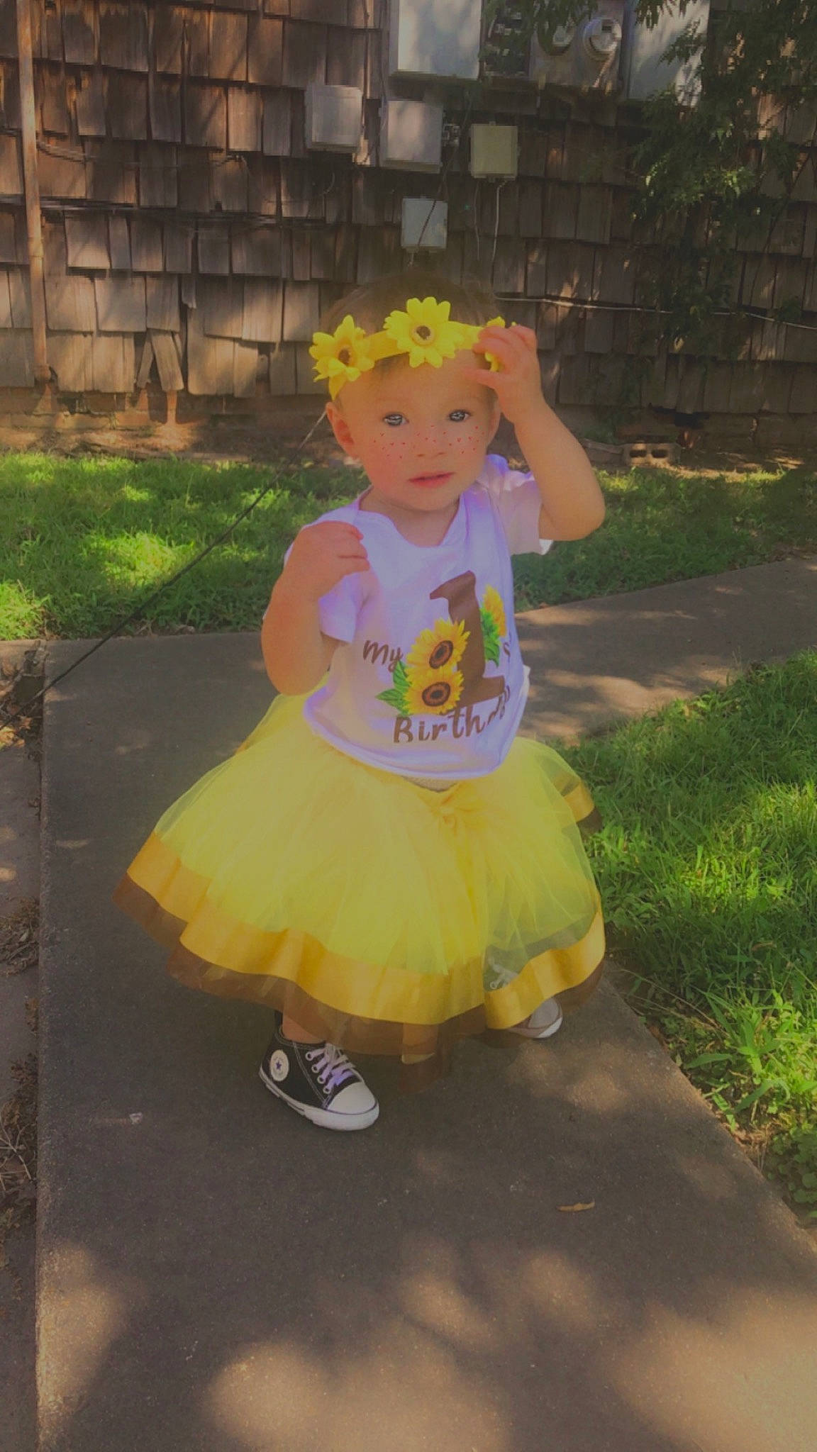 Journey joined the competition — help win amazing prizes! asphalt, baby_toddler_clothing, child, costume, footwear, fun, garden, grass, happy, headwear, human_leg, leisure, magenta, person, pink, plant, recreation, sandal, sitting, sock