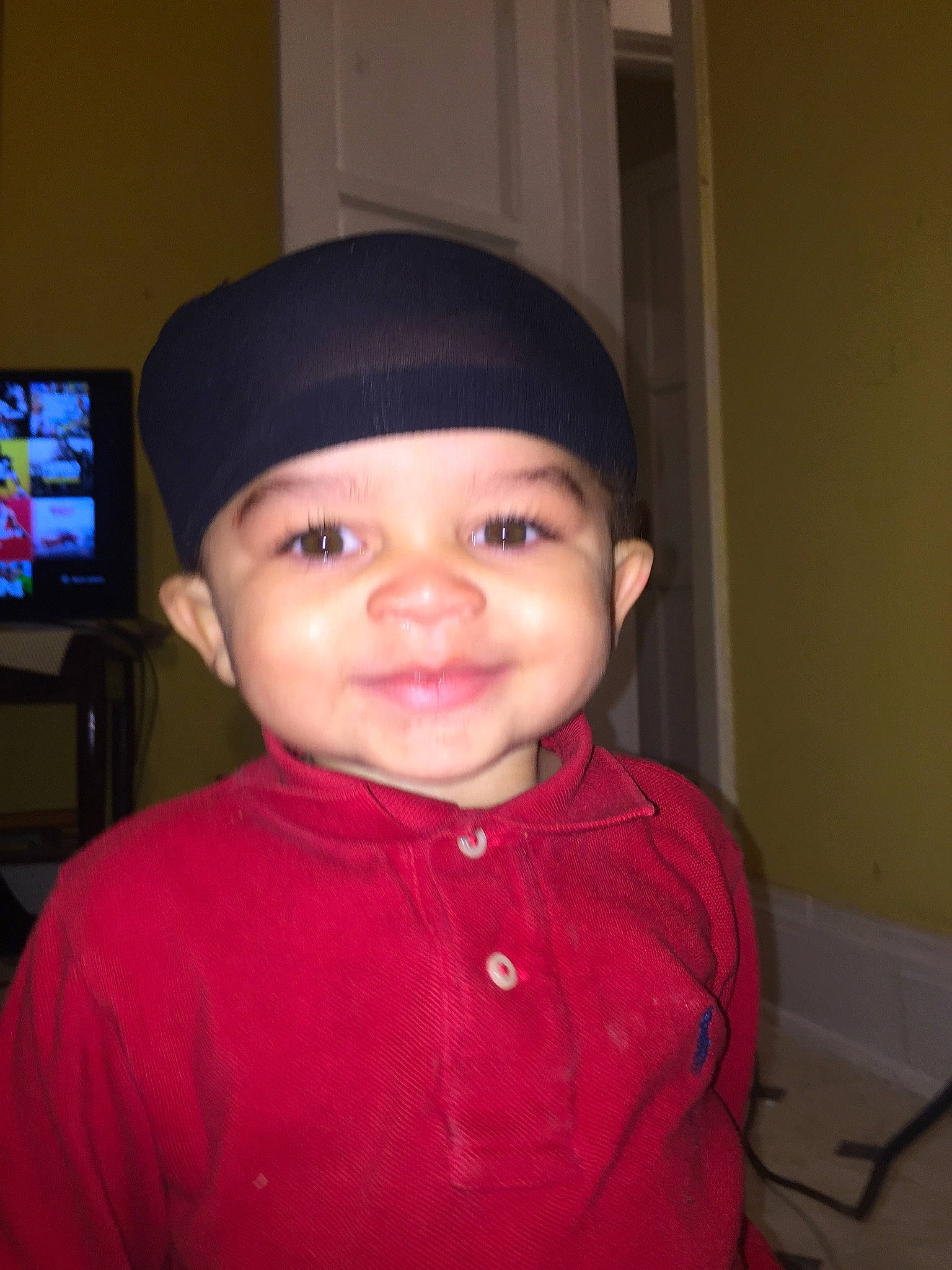 Javion is registered to the contest to win money with this photo: cap, cheek, child, chin, forehead, head, headgear, headwear, joy, person, smile, toddler