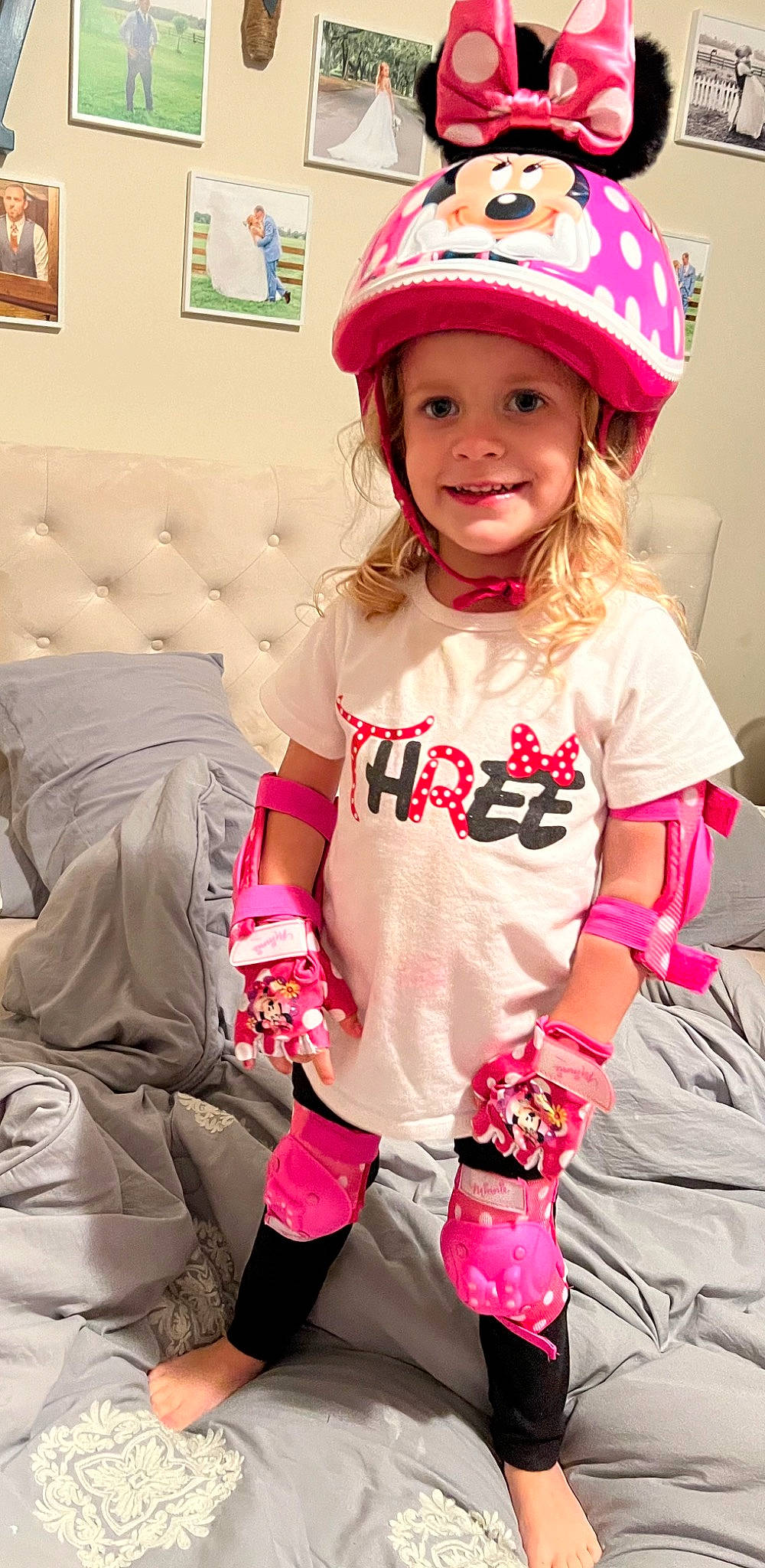 Tinsley joined the competition — help win amazing prizes! baby_toddler_clothing, bicycle_helmet, cap, child, cool, fashion_accessory, fun, happy, headwear, helmet, human, joy, magenta, person, picture_frame, pink, product, skin, sleeve, smile