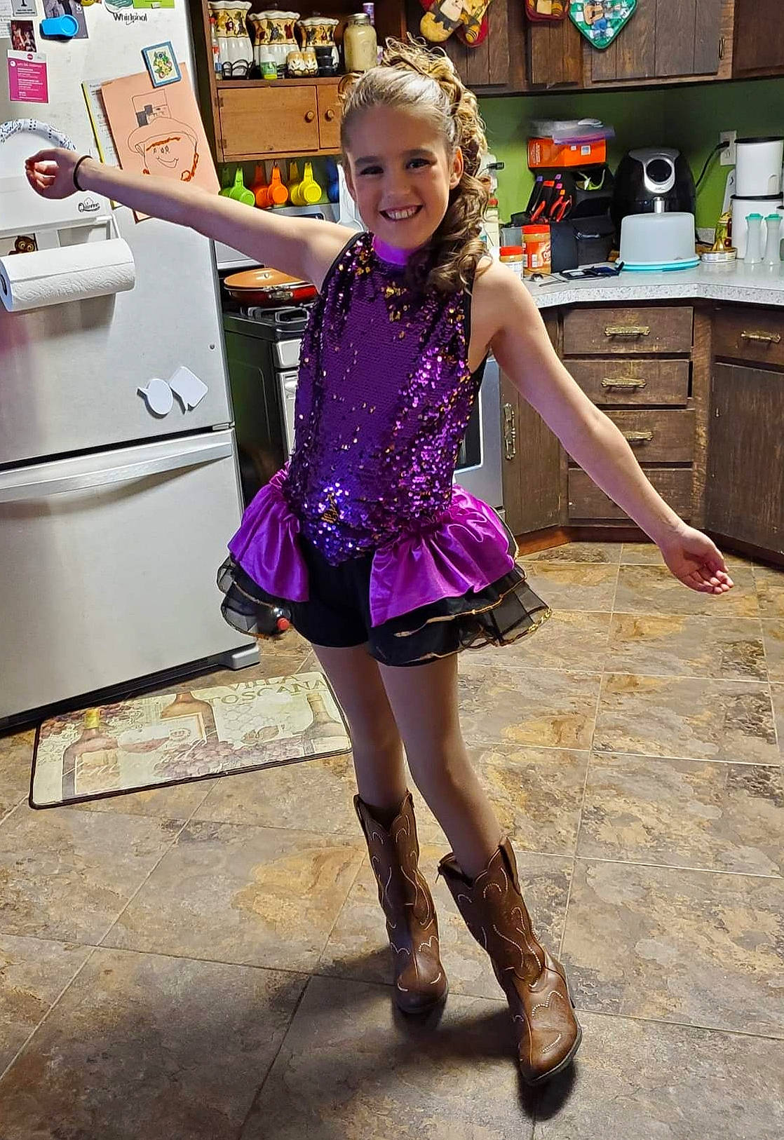 Dylan joined the competition — help win amazing prizes! ballet_tutu, boot, child, child_model, clothing, costume, dance, dress, fashion, fashion_accessory, fashion_design, footwear, joy, leg, performance, person, pink, purple, shoe, tights