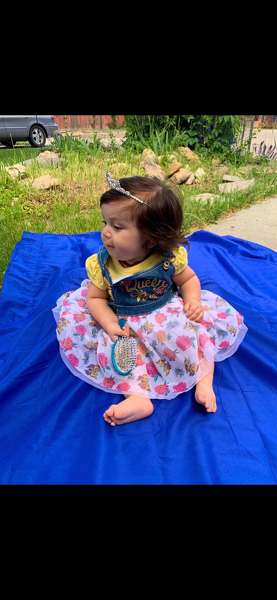 Maria is registered to the contest to win money with this photo: baby, child, fun, grass, leisure, person, play, recreation, sitting, smile, toddler, vacation