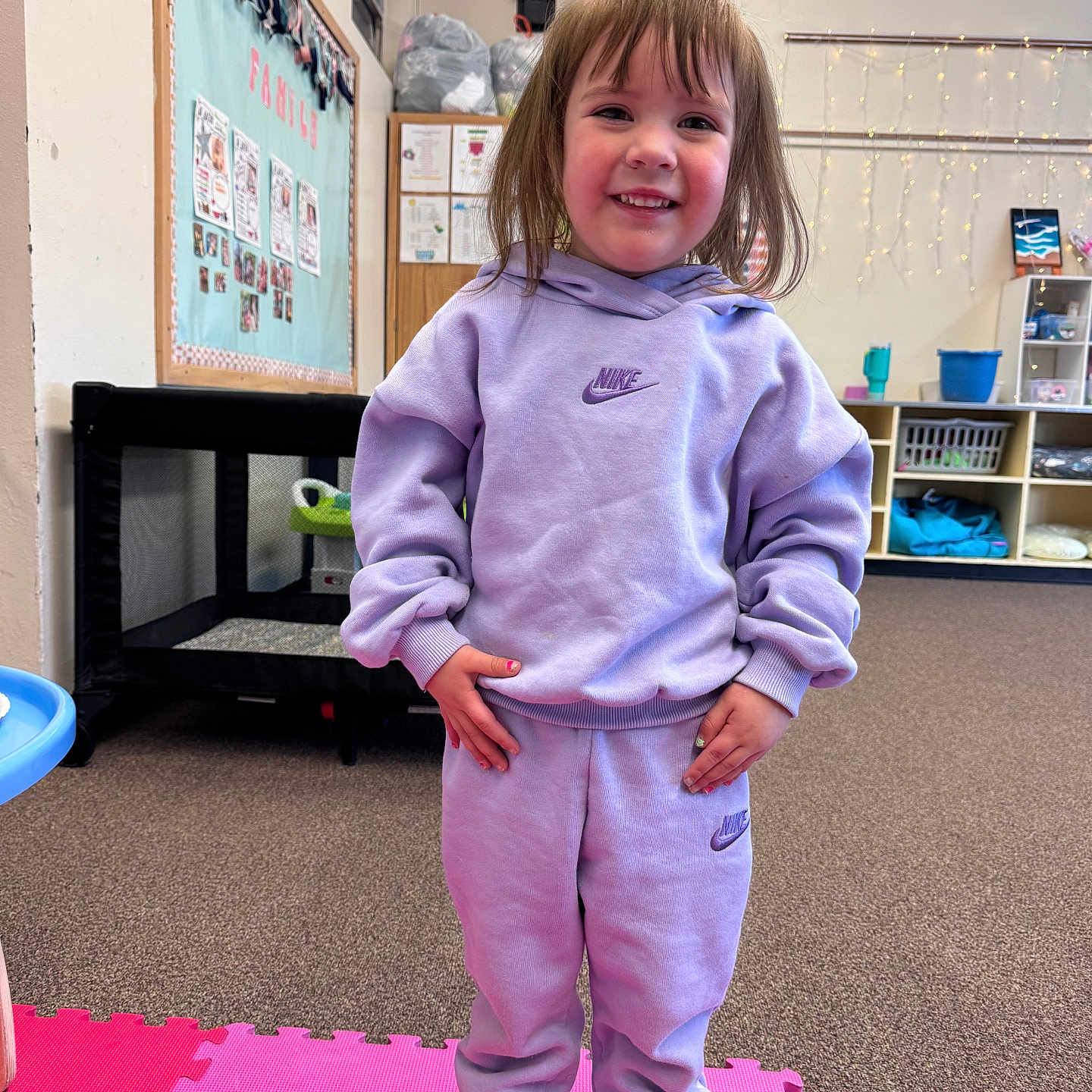 Madalynn joined the competition — help win amazing prizes! accessories, bag, child, clothing, face, female, girl, handbag, head, indoors, interiordesign, knitwear, longsleeve, pants, person, photography, portrait, sleeve, sweater, wood