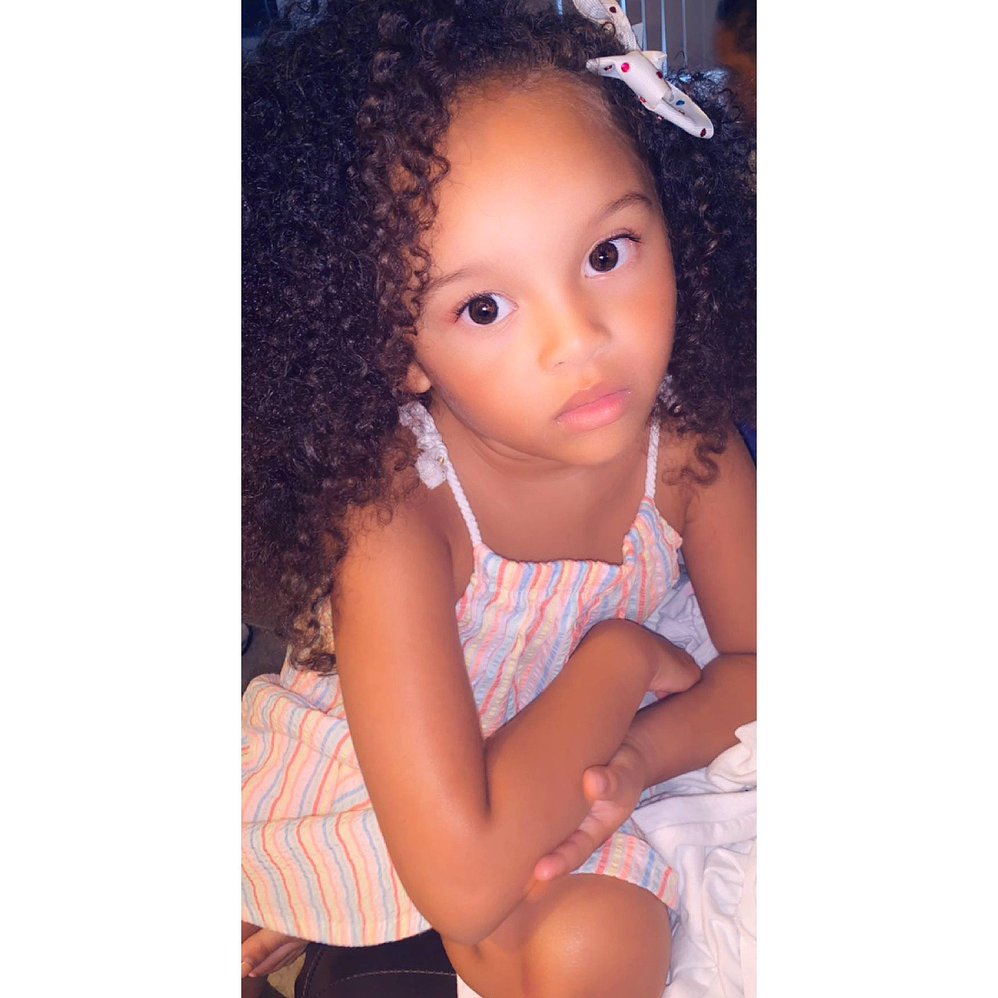 Azylah is registered to the contest to win money with this photo: baby, beauty, black_hair, cheek, child, child_model, eye, face, hair, hairstyle, happy, human, iris, lace_wig, lip, long_hair, person, skin, smile, toddler