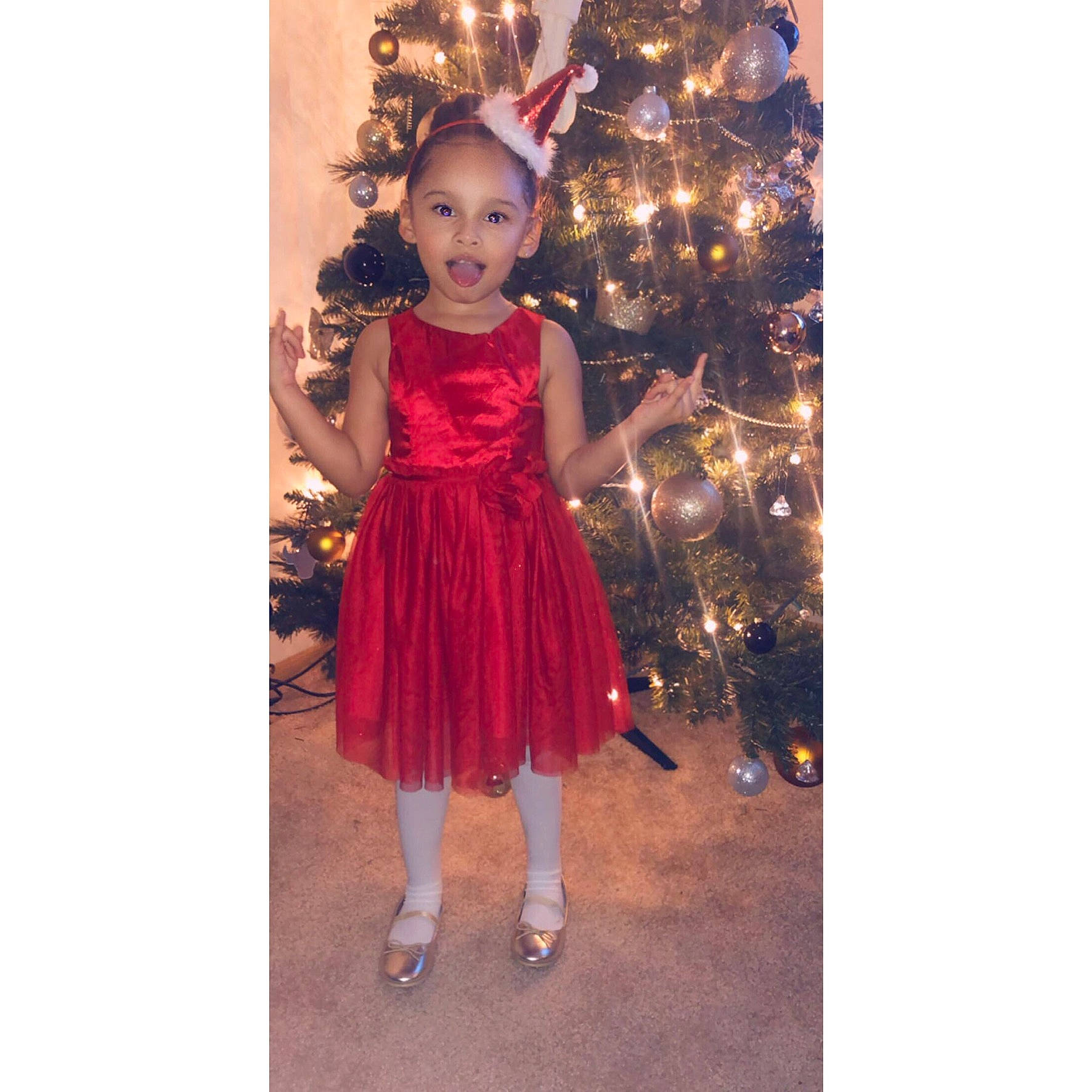 Azylah joined the competition — help win amazing prizes! a_line, child, child_model, christmas, clothing, cocktail_dress, costume, dress, event, formal_wear, maroon, person, toddler