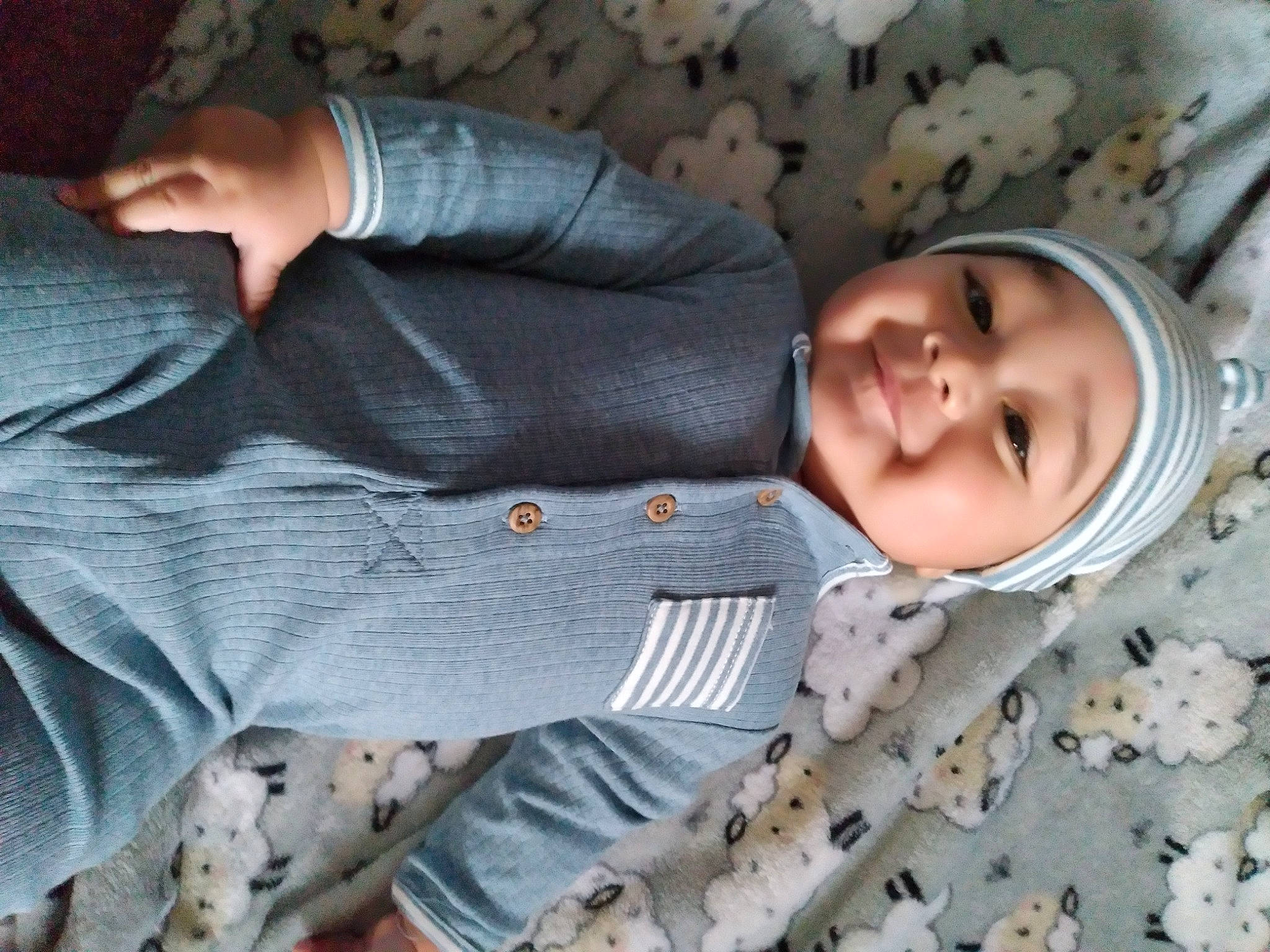 Arturo joined the competition — help win amazing prizes! baby, baby_products, baby_toddler_clothing, child, collar, comfort, face, happy, head, headwear, human_body, joy, linens, pattern, person, skin, sleeve, smile, textile, toddler