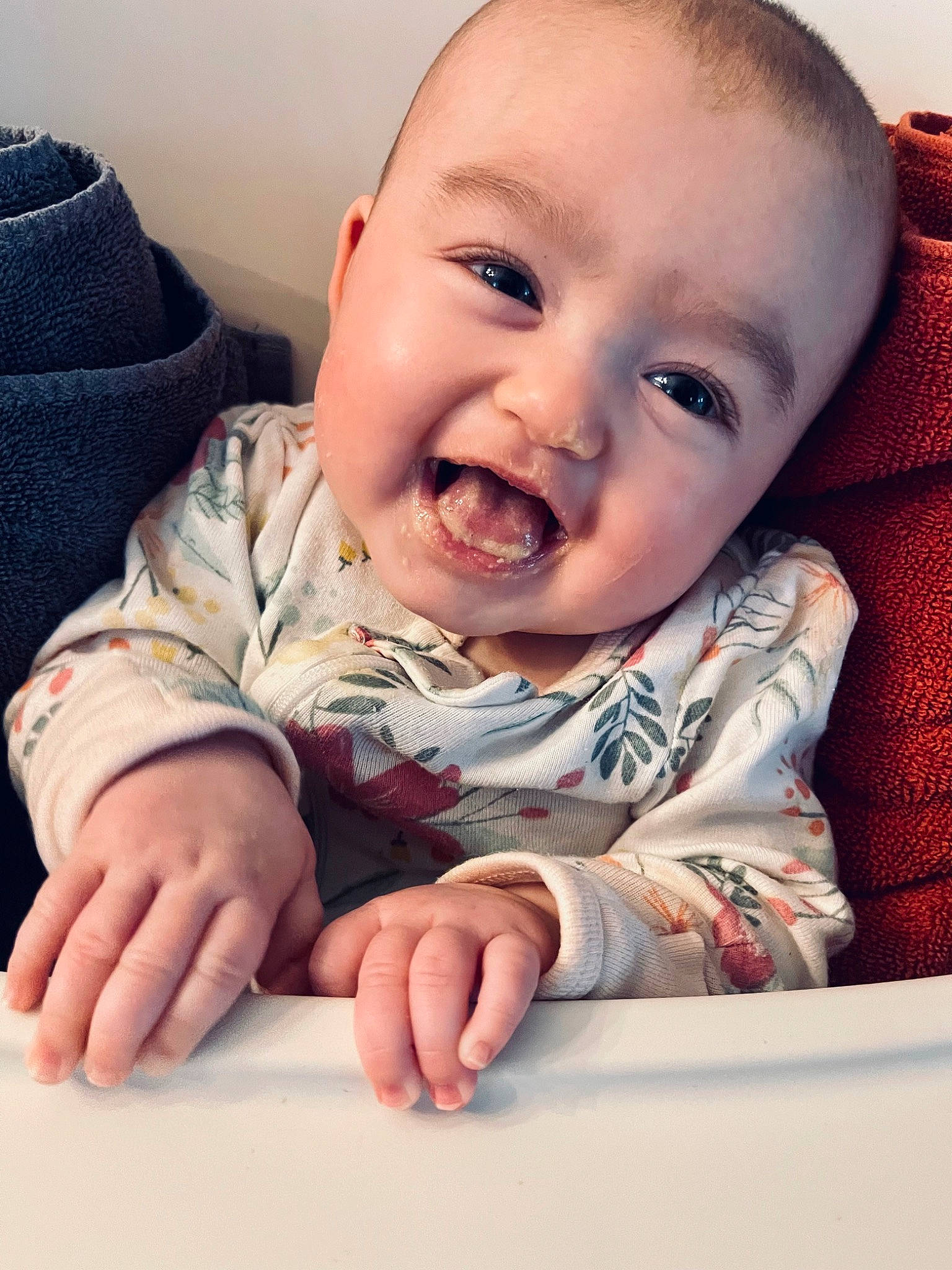 Julia joined the competition — help win amazing prizes! baby, baby_toddler_clothing, cheek, child, chin, comfort, electronic_device, eye, finger, happy, head, linens, lip, mouth, nose, person, skin, sleeve, smile, textile