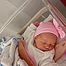 Alyana participe au concours pour gagner de l'argent avec cette photo : baby, bed, blanket, child, cozy, cute, hospital_bassinet, indoors, infancy, infant, newborn, peaceful, person, pink_hat, portrait, resting, sleeping, soft, warm, wrapped