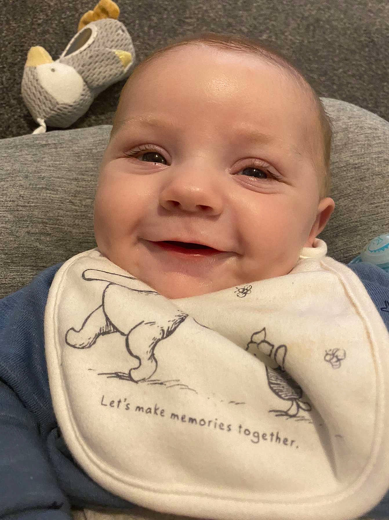 Grayson joined the competition — help win amazing prizes! baby, baby_laughing, baby_toddler_clothing, cheek, child, chin, comfort, eye, gesture, happy, head, iris, joy, lip, nose, person, product, skin, sleeve, smile