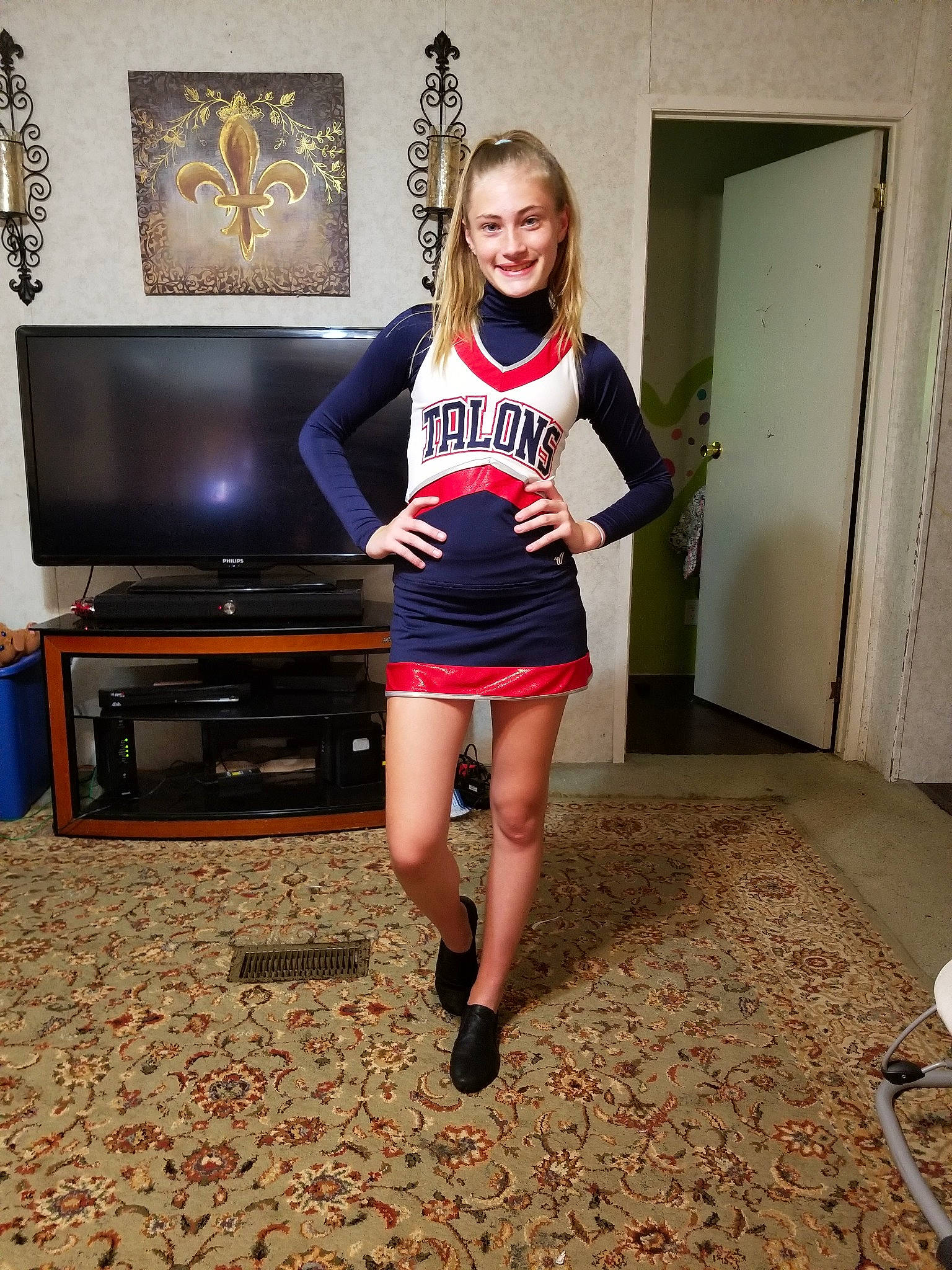 Laney joined the competition — help win amazing prizes! blond, brown_hair, clothing, dress, fashion, fashion_accessory, footwear, human_body, human_leg, joy, knee, leg, person, room, shoe, shorts, sportswear, style, t_shirt, thigh