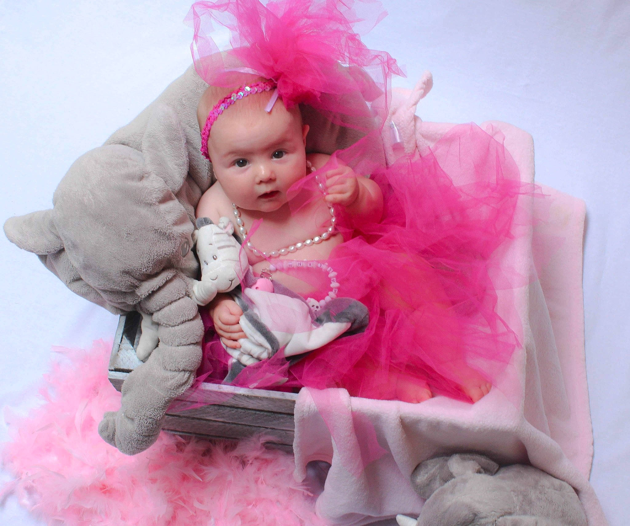 Maelynn participe au concours pour gagner de l'argent avec cette photo : baby, child, costume, doll, fur, head, headwear, person, pink, product, stuffed_toy, toddler, toy, wig