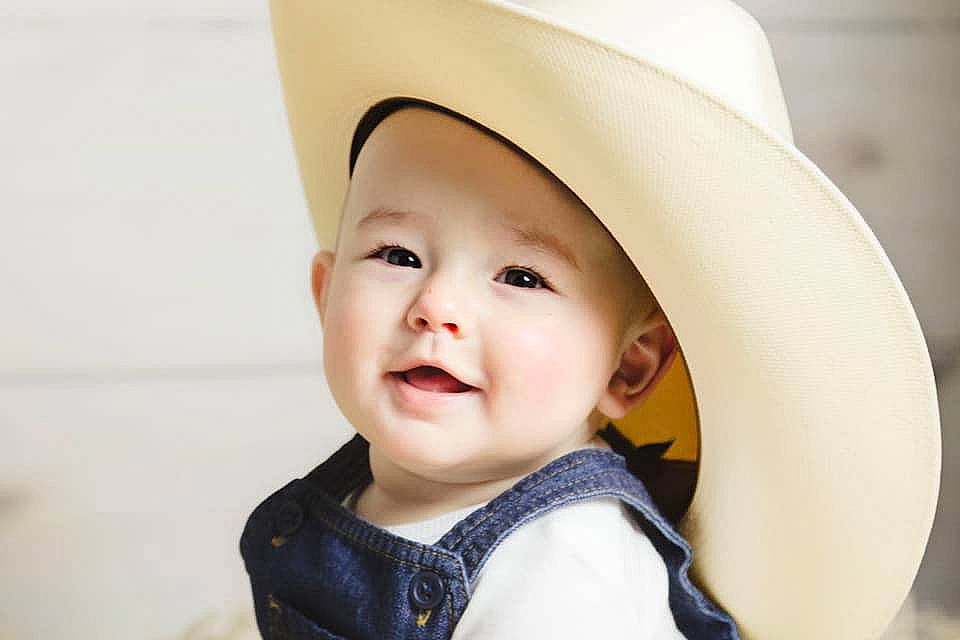 Stetson joined the competition — help win amazing prizes! baby, cheek, child, child_model, fashion_accessory, hat, headgear, headwear, lip, nose, person, skin, smile, sun_hat, toddler