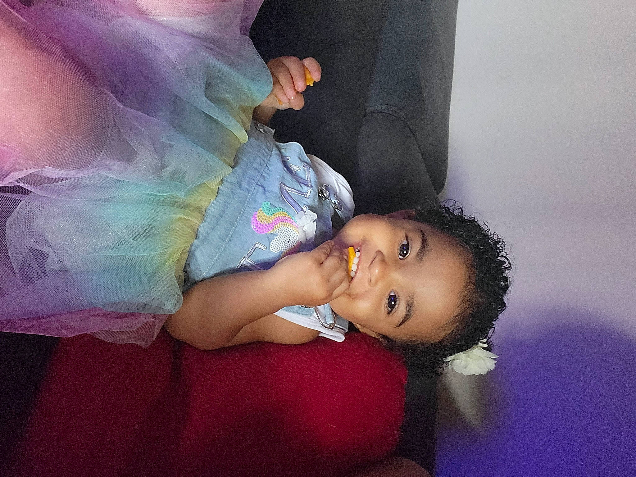 Nalani joined the competition — help win amazing prizes! arm, bridal_accessory, child, dress, event, fashion_accessory, flash_photography, formal_wear, fun, happy, human_body, jewellery, joint, joy, magenta, person, pink, purple, shoulder, skin