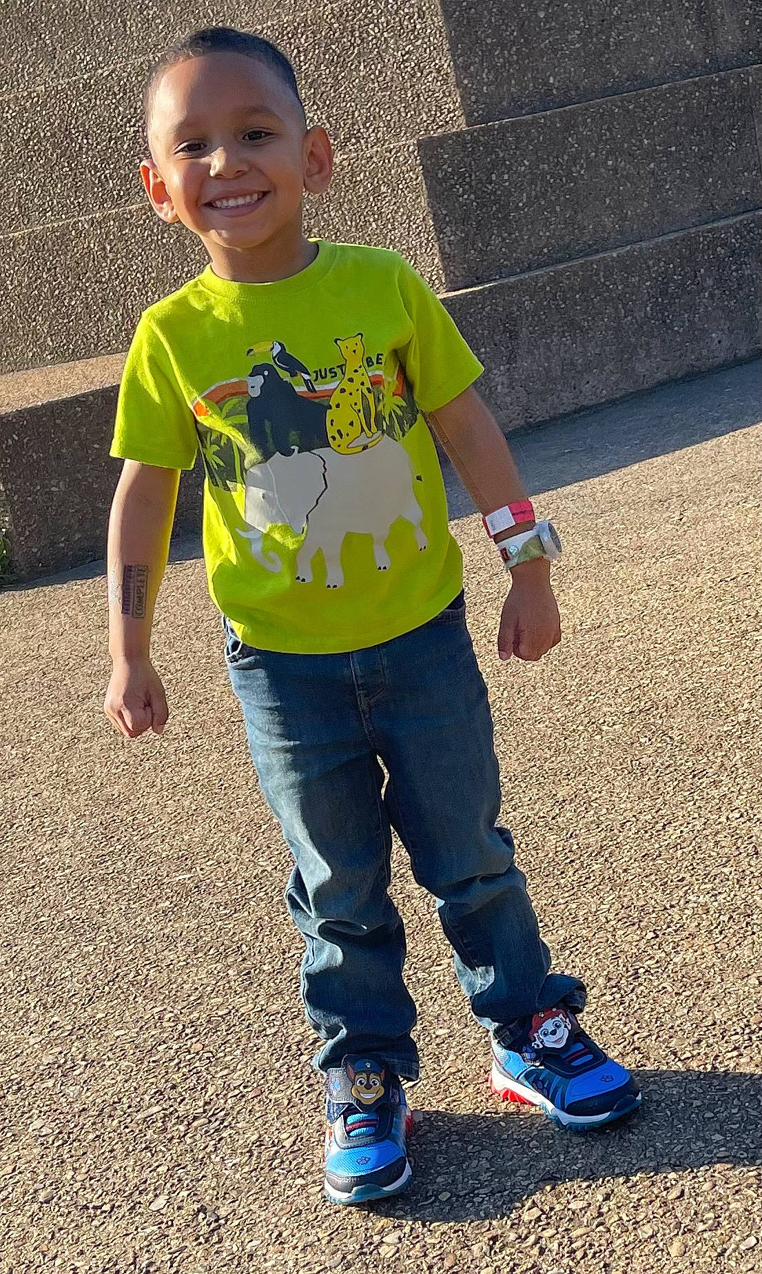 Elijah joined the competition — help win amazing prizes! asphalt, baby_toddler_clothing, cool, denim, grass, happy, jeans, joy, leg, leisure, people, people_in_nature, person, recreation, shoe, sleeve, smile, sneakers, sportswear, summer