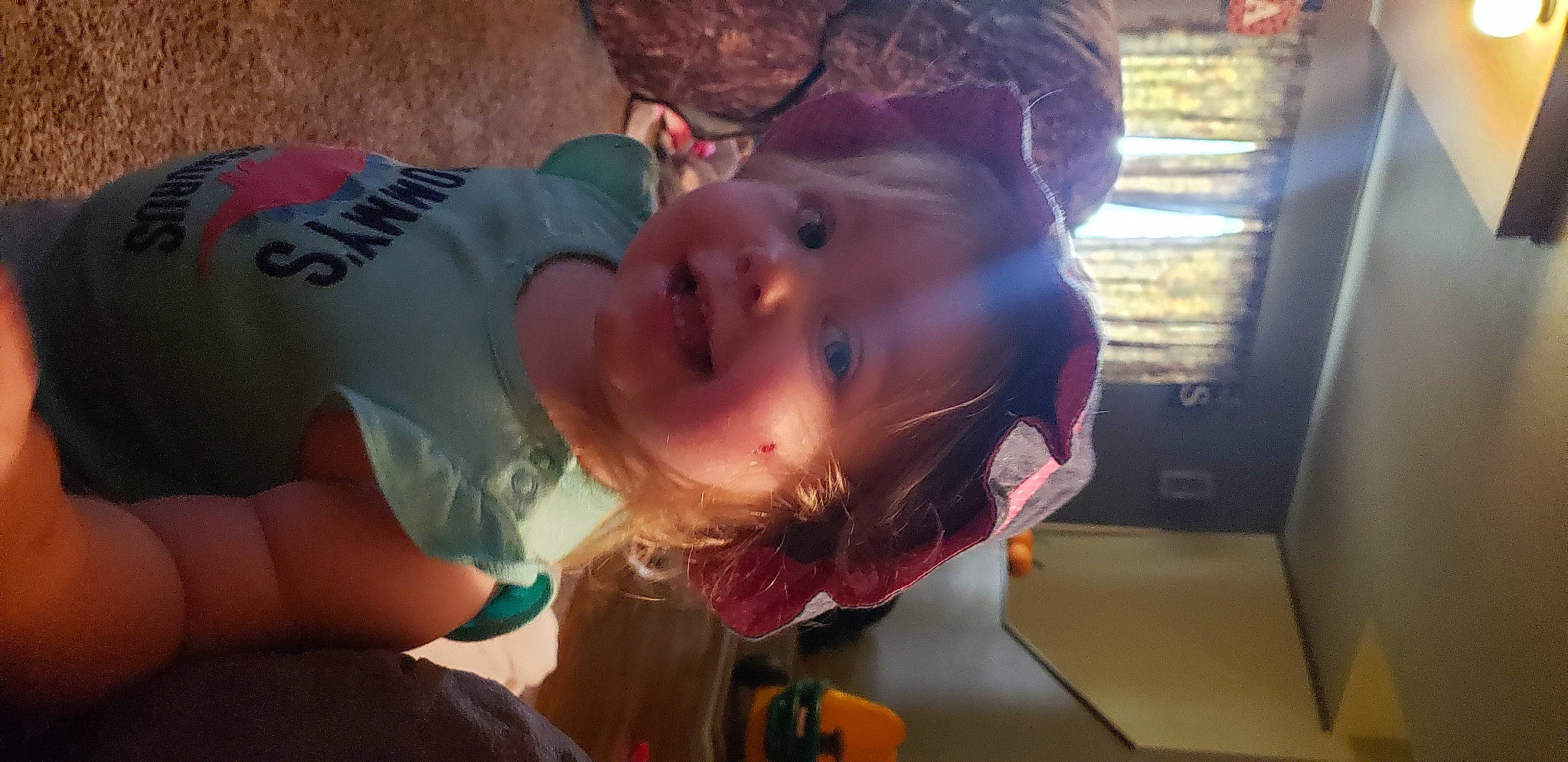 Adriana is registered to the contest to win money with this photo: cheek, child, ear, fun, head, mouth, neck, nose, person, throat, toddler