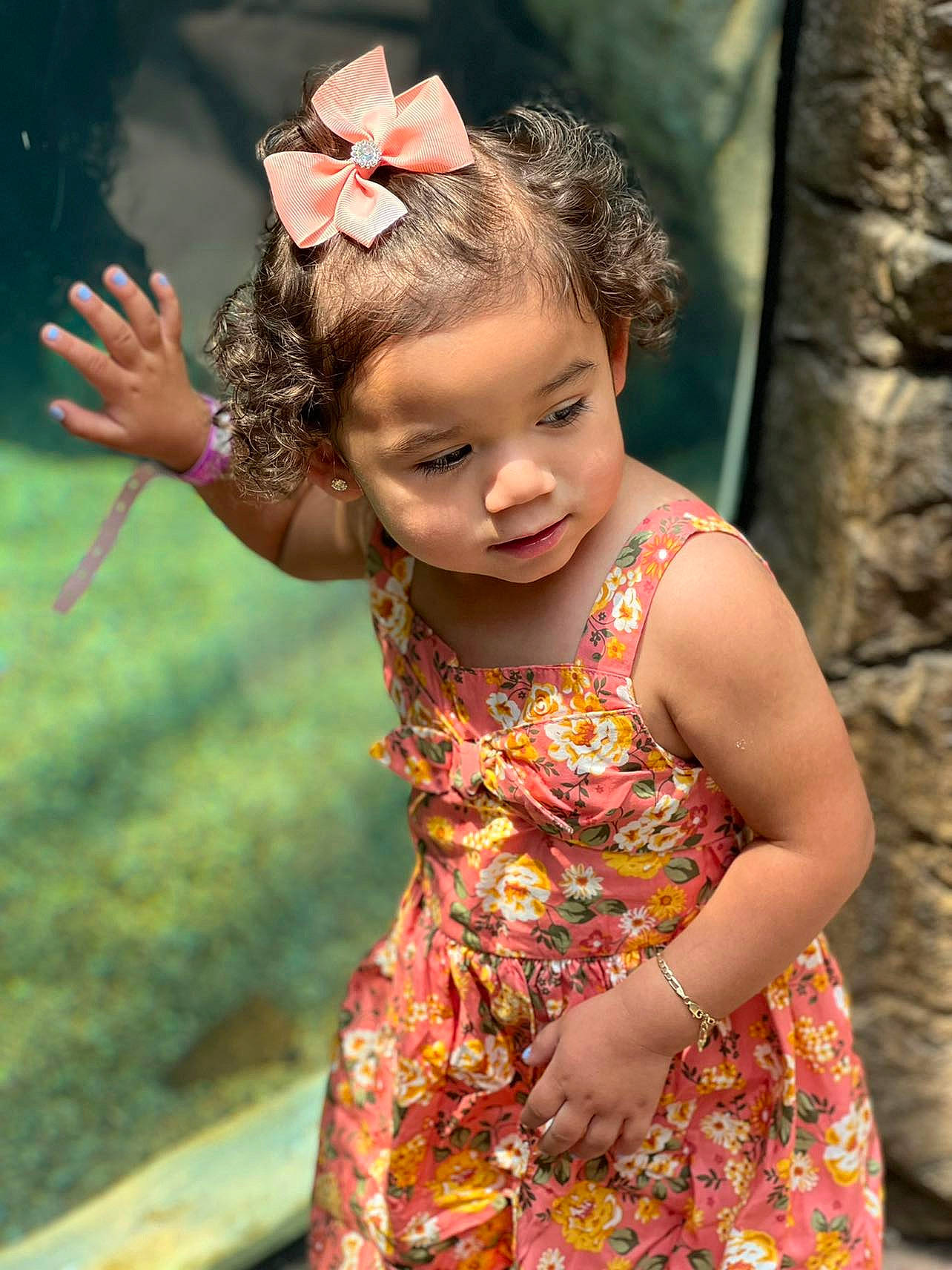 Yuliana is registered to the contest to win money with this photo: adaptation, child, day_dress, dress, flash_photography, fun, grass, hair, hairstyle, happy, head, human_body, leisure, lip, long_hair, people_in_nature, person, pink, skin, toddler