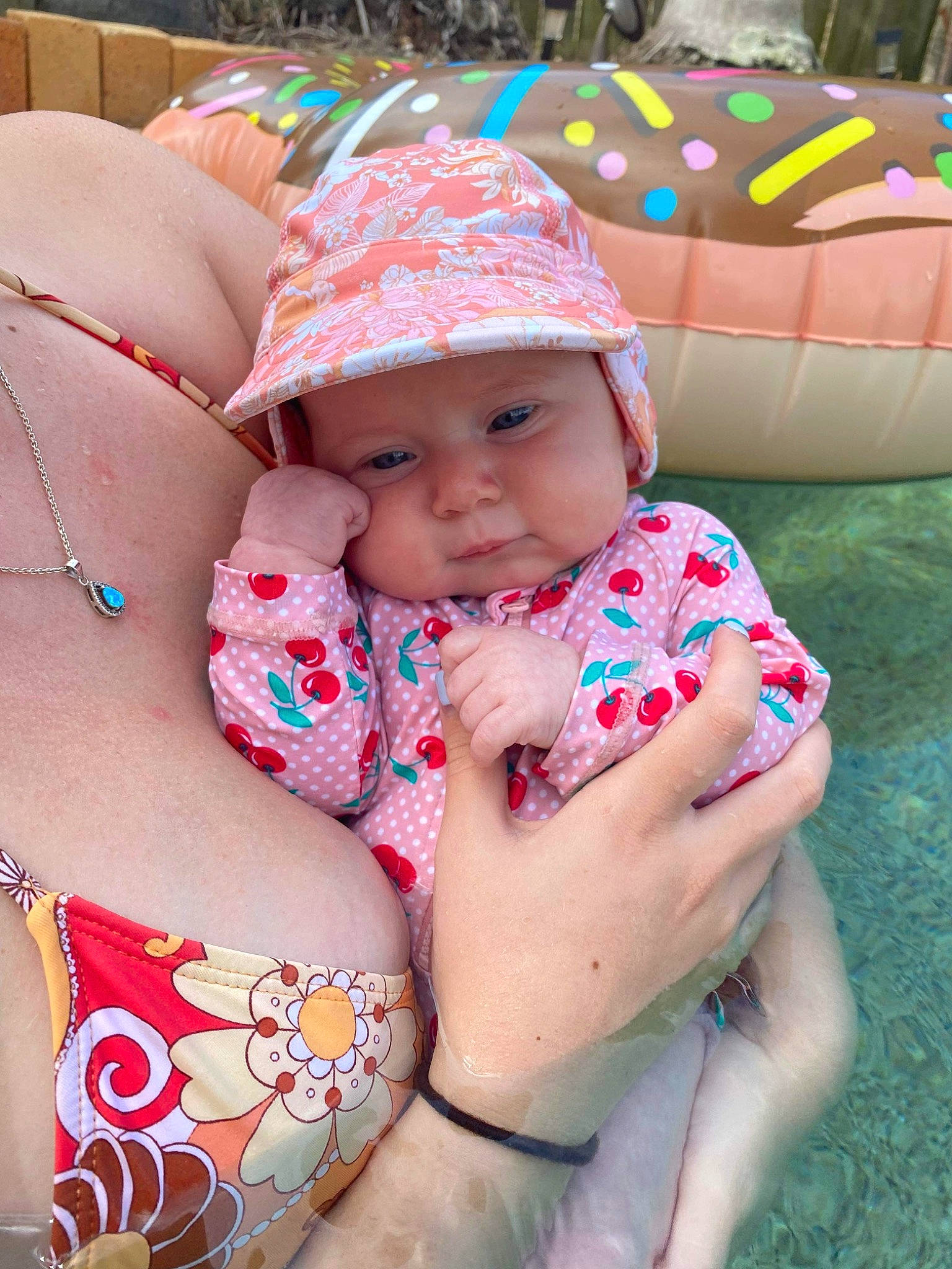 Josephine joined the competition — help win amazing prizes! baby, baby_toddler_clothing, brassiere, chest, child, facial_expression, finger, fun, grass, happy, head, headwear, leisure, lip, navel, pattern, person, pink, skin, thigh