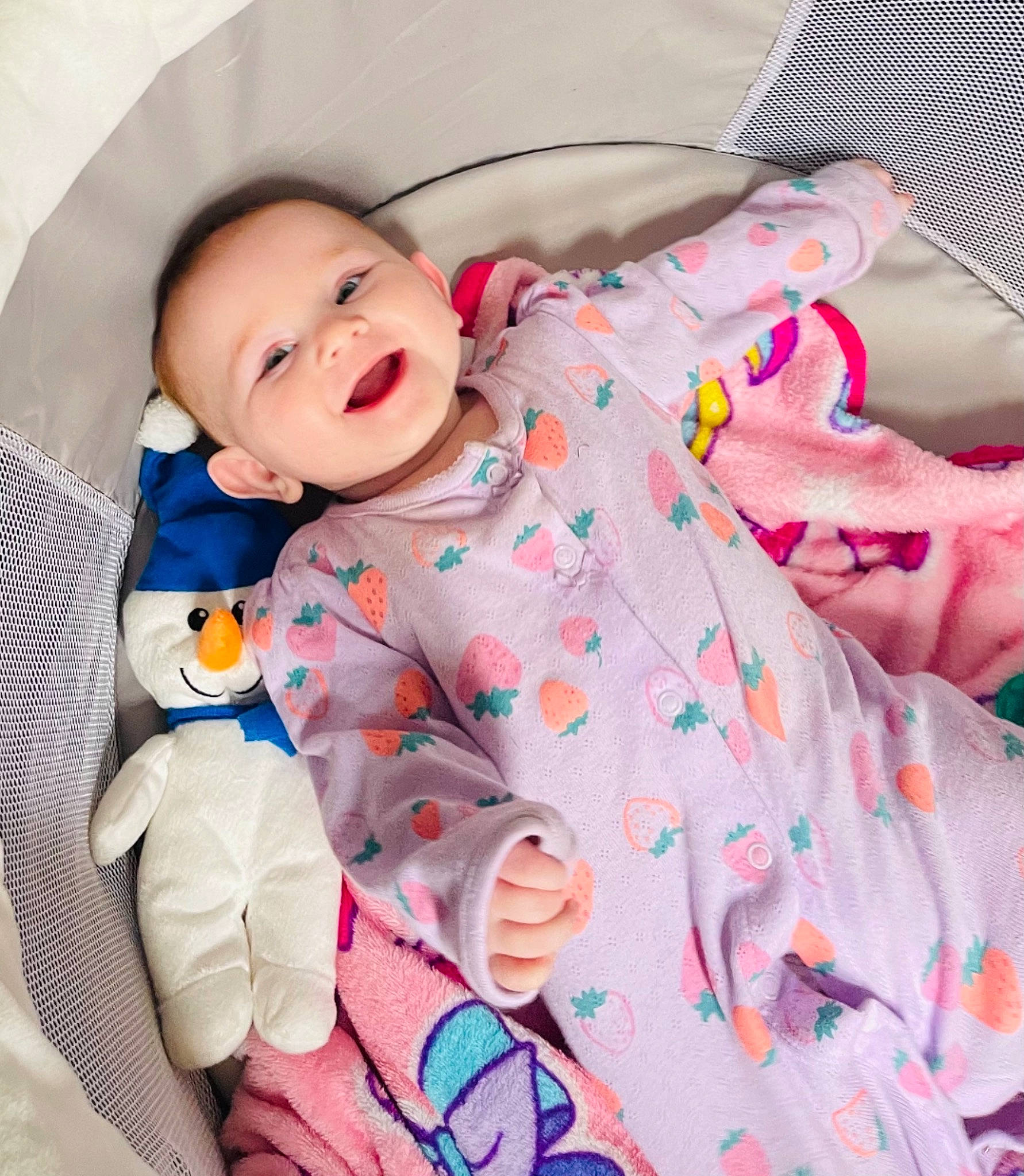 Reva joined the competition — help win amazing prizes! baby, baby_products, baby_sleeping, baby_toddler_clothing, beauty, cheek, child, collar, comfort, happy, linens, mammal, pattern, person, pink, product, skin, sleeve, smile, textile