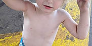 Ryan joined the competition — help win amazing prizes! barefoot, casual, child, curious, cute, daylight, expression, hat, headwear, outdoor, pavement, people, person, shorts, skin, standing, summer, toddler, yellow_markings, young_child