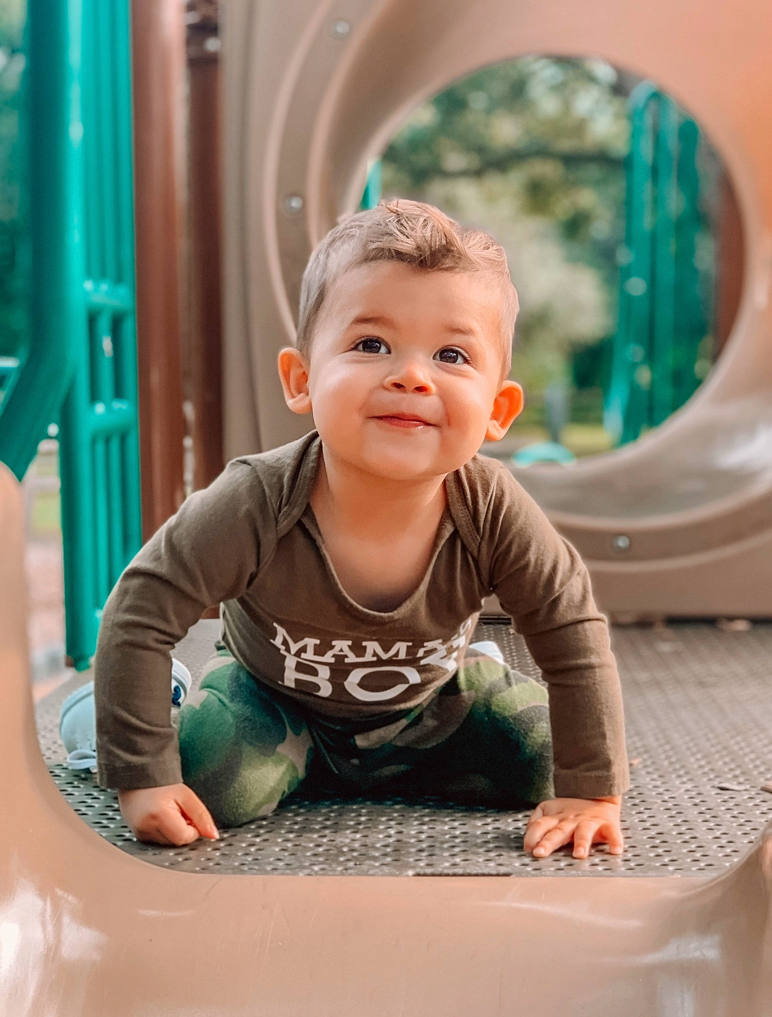 Judah is registered to the contest to win money with this photo: baby, baby_products, baby_toddler_clothing, child, city, crawling, flooring, fun, grass, green, happy, joy, leisure, organ, outdoor_play_equipment, person, photograph, product, recreation, skin