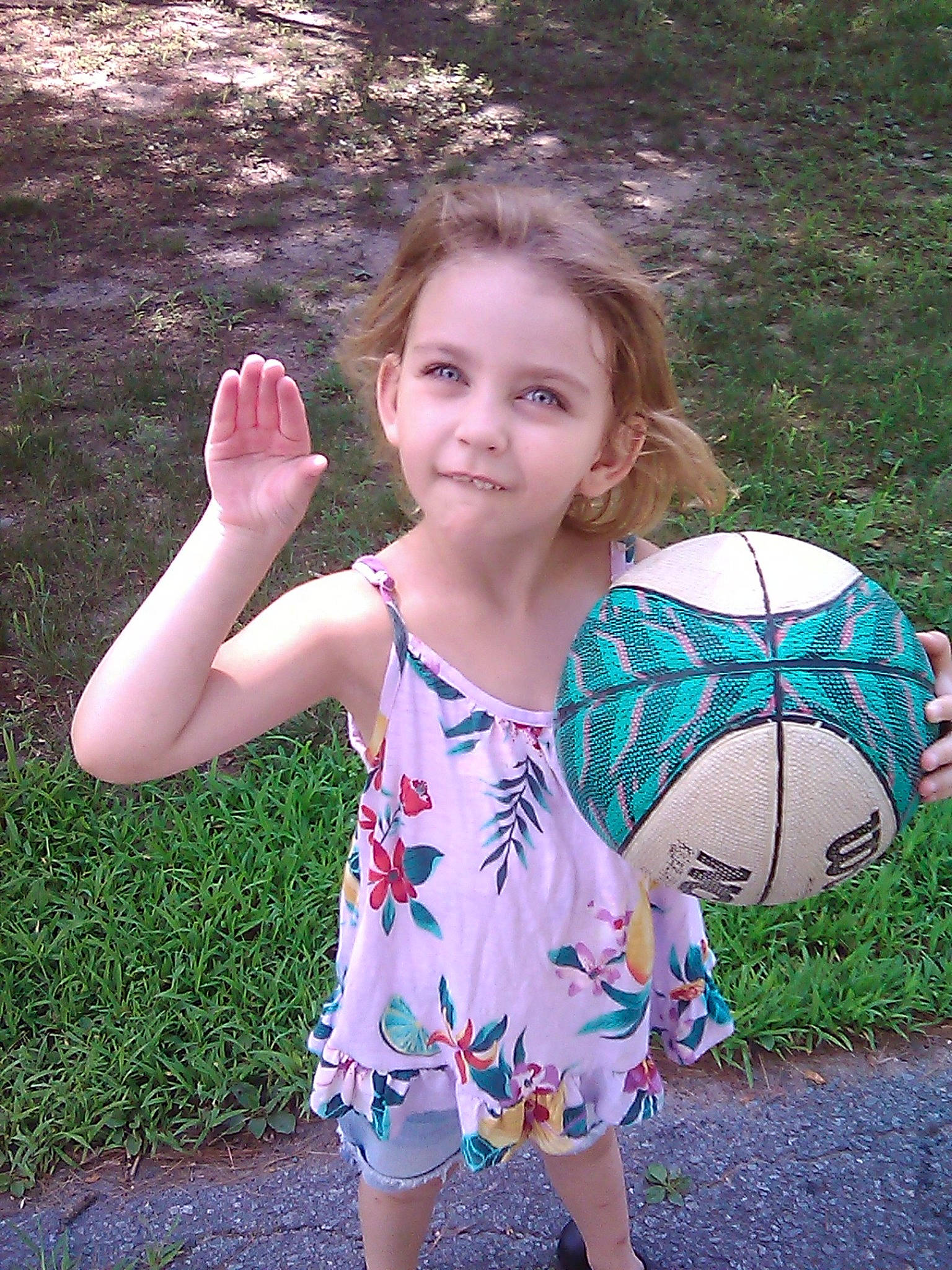 Braylyn joined the competition — help win amazing prizes! child, design, dress, face, finger, fun, grass, grass_family, green, hand, joy, leaf, pattern, person, pink, shoulder, spring, summer, textile, toddler