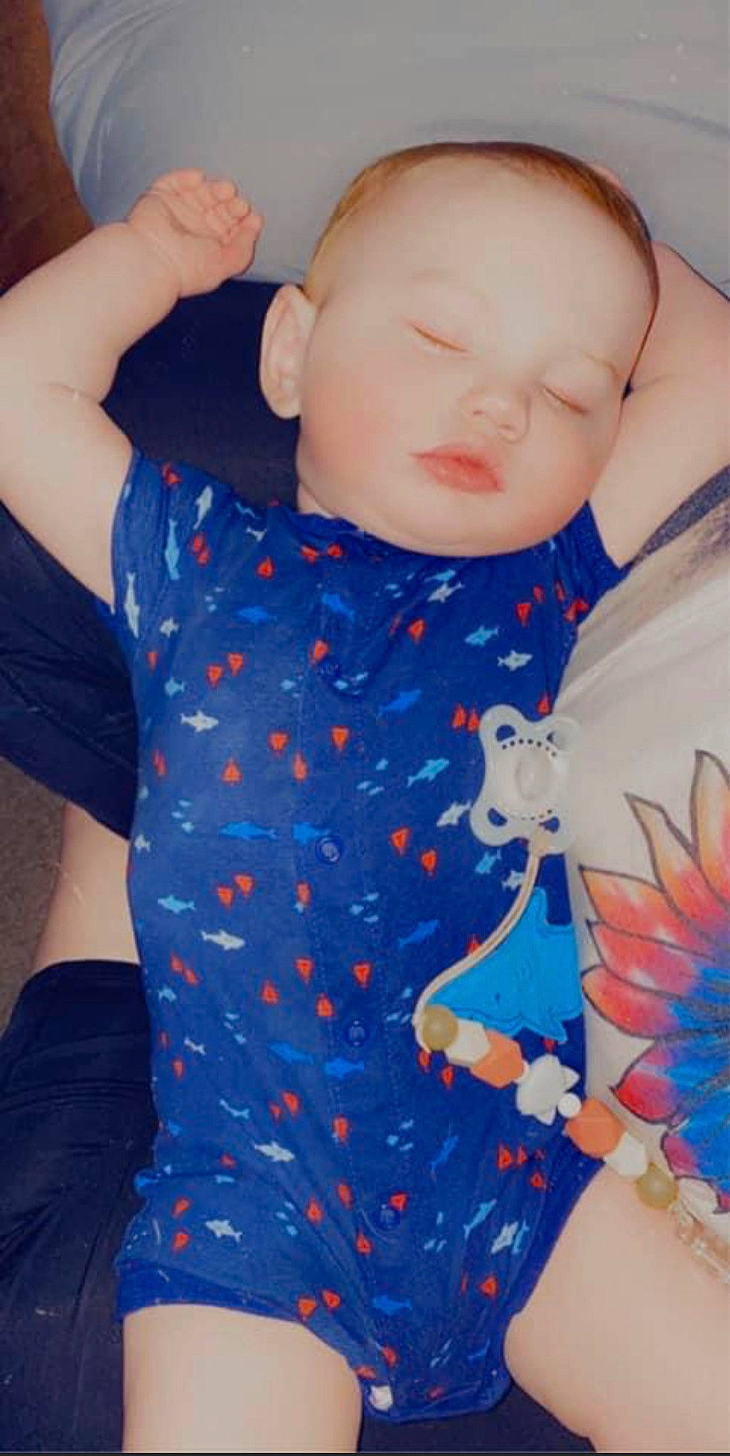 Liam is registered to the contest to win money with this photo: arm, baby, blue, cheek, child, person, toddler