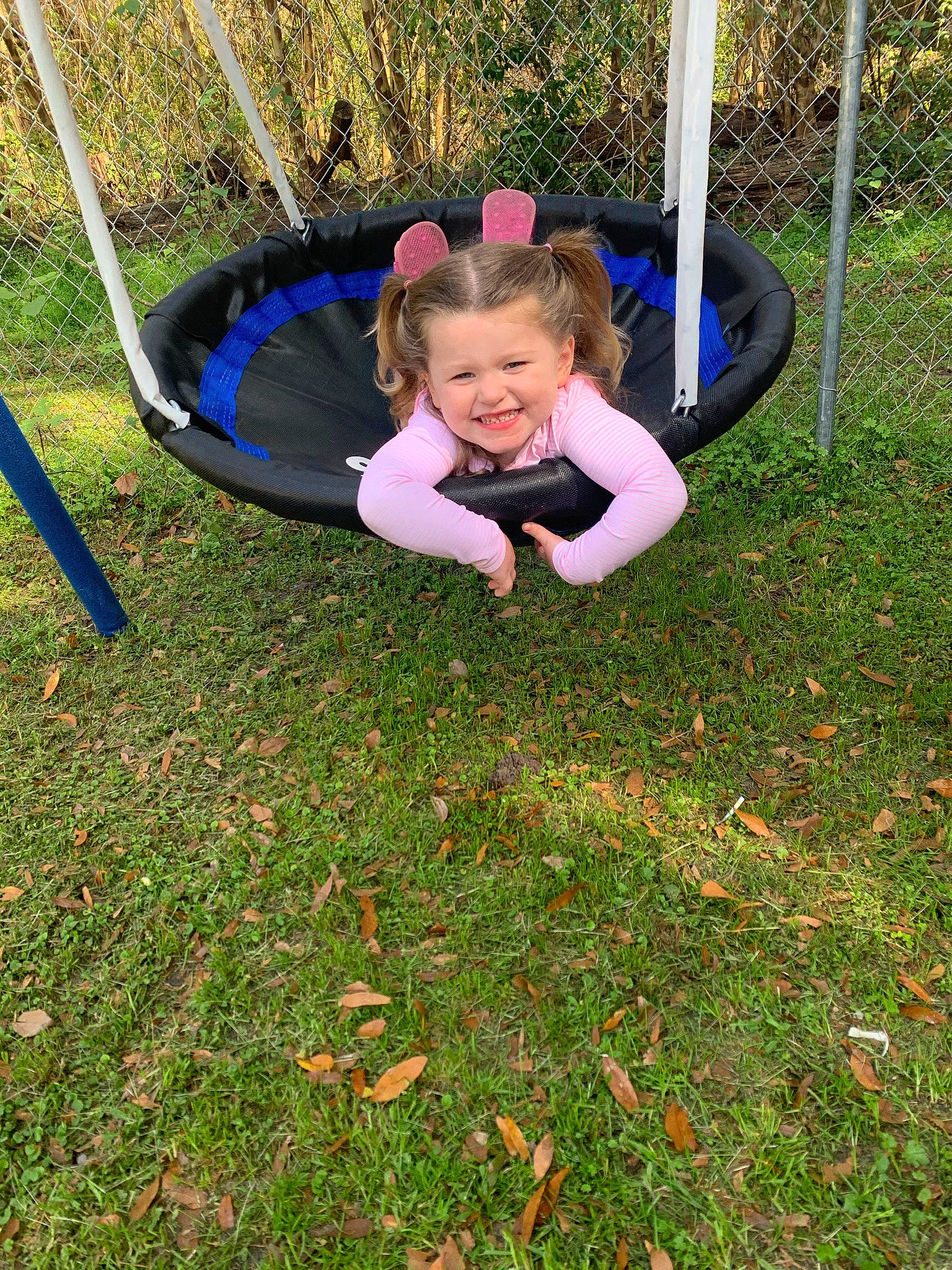 Addilynn joined the competition — help win amazing prizes! baby_toddler_clothing, child, city, electric_blue, fun, grass, groundcover, joy, lawn, leisure, outdoor_play_equipment, people_in_nature, person, plant, play, playground, recreation, smile, swing, t_shirt