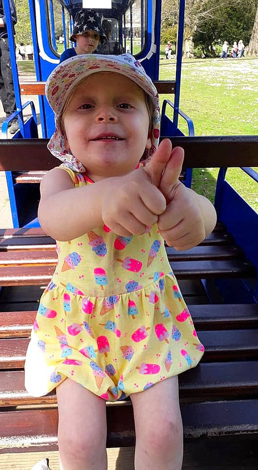 Catherine joined the competition — help win amazing prizes! child, finger, headgear, headwear, person, play, playground, skin, smile, summer, sun_hat, toddler, vacation