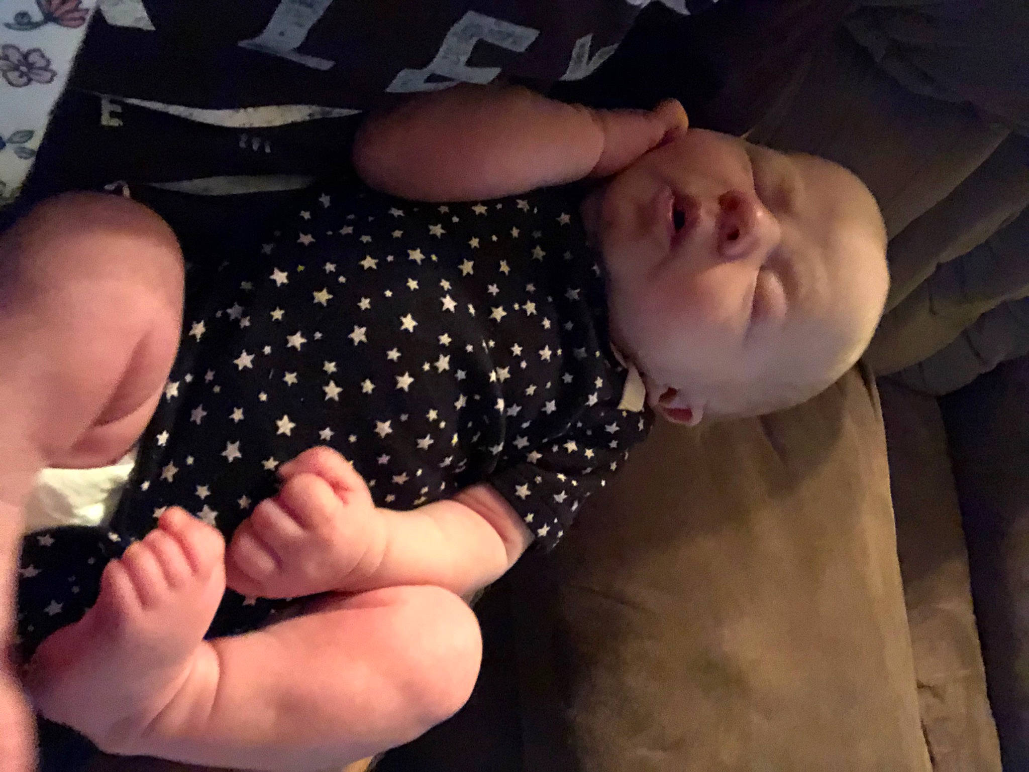 Arizona is registered to the contest to win money with this photo: arm, baby, cheek, child, finger, foot, gesture, hand, leg, mouth, muscle, nail, person, thumb, toddler