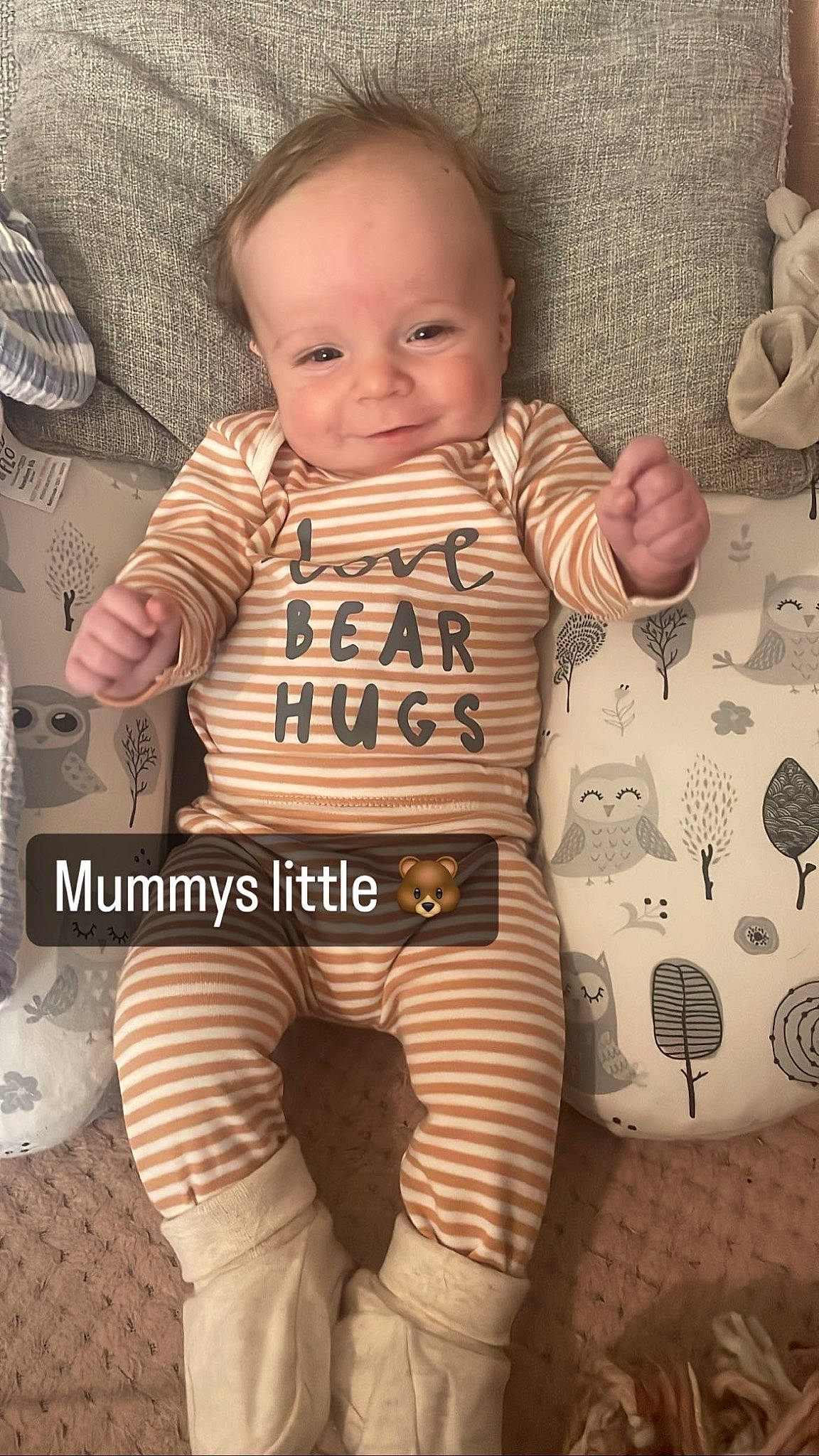 Owen joined the competition — help win amazing prizes! arm, baby, baby_toddler_clothing, chair, comfort, cool, eye, face, finger, happy, head, human_body, neck, outerwear, person, skin, sleeve, smile, textile, toddler