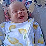 Jackiyah is registered to the contest to win money with this photo: baby, babylaughing, bed, blanket, crib, crying, cushion, face, furniture, happy, head, homedecor, infantbed, laughing, newborn, pattern, person, photography, portrait, sad