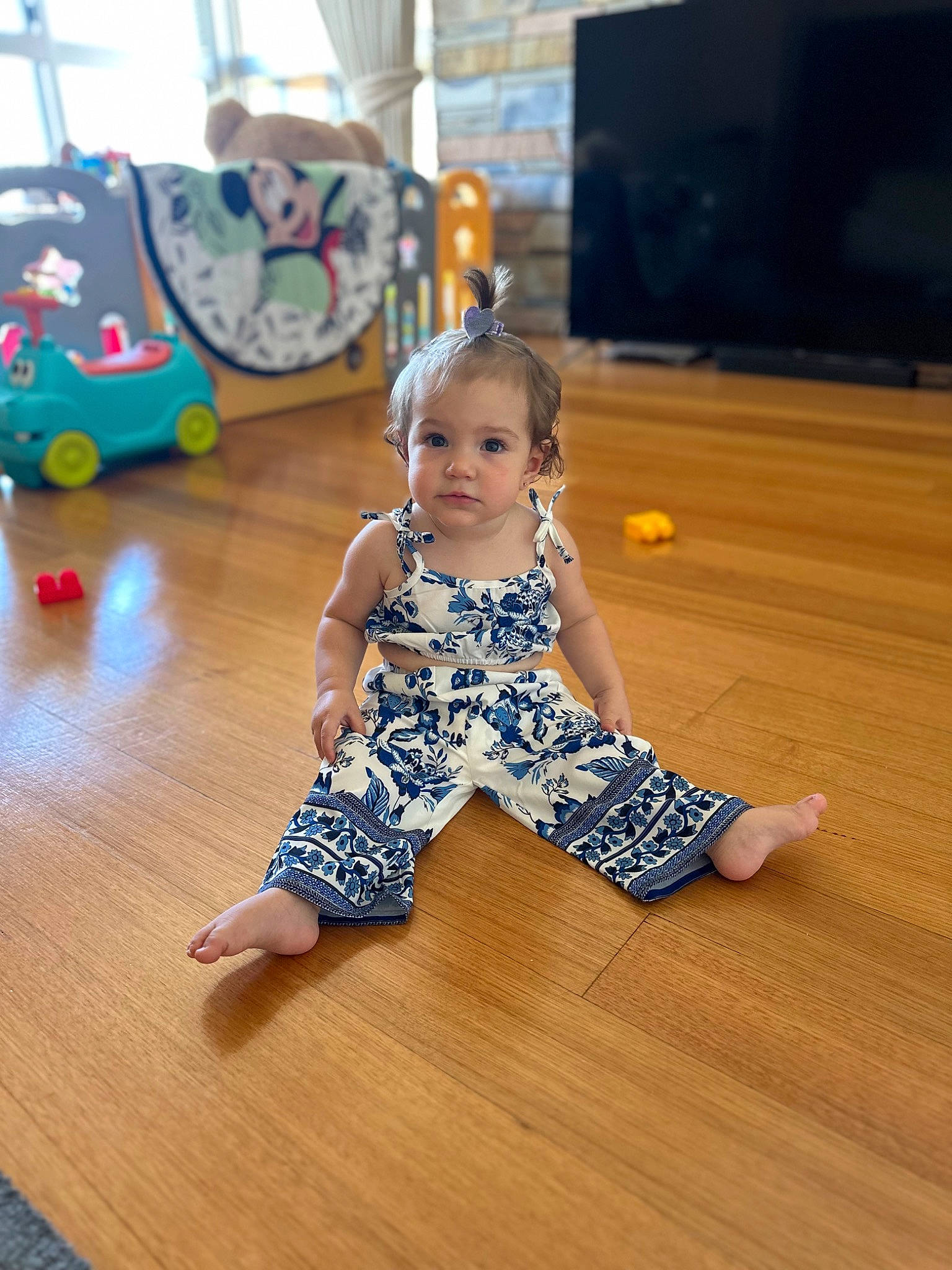 Adriana joined the competition — help win amazing prizes! active_pants, baby, baby_toddler_clothing, barefoot, floor, flooring, fun, happy, hardwood, human_leg, laminate_flooring, leisure, person, sleeve, t_shirt, television, toddler, varnish, wood, wood_flooring