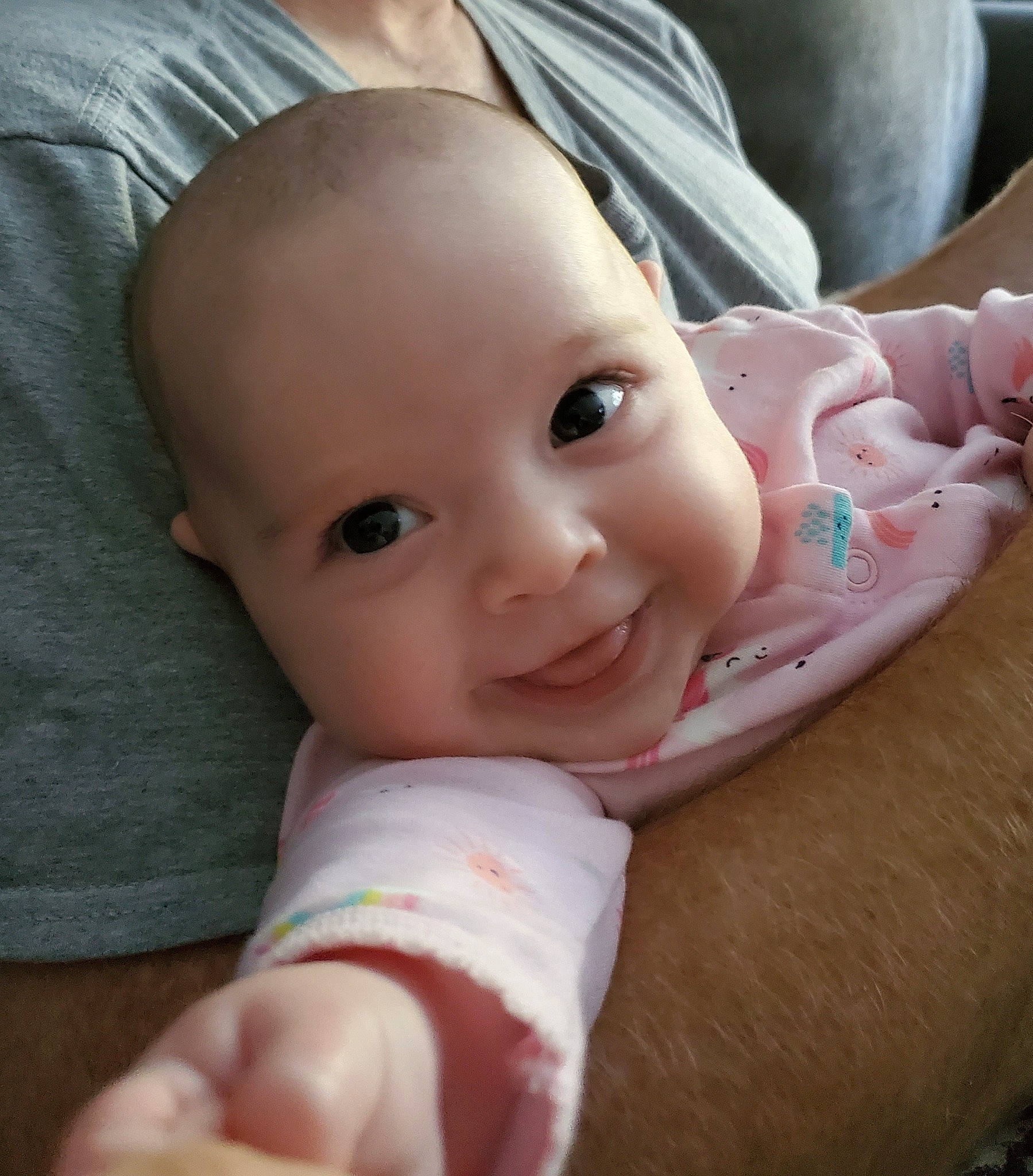 Kaelyn joined the competition — help win amazing prizes! baby, cheek, child, face, finger, hand, head, joy, lip, mouth, person, skin, toddler