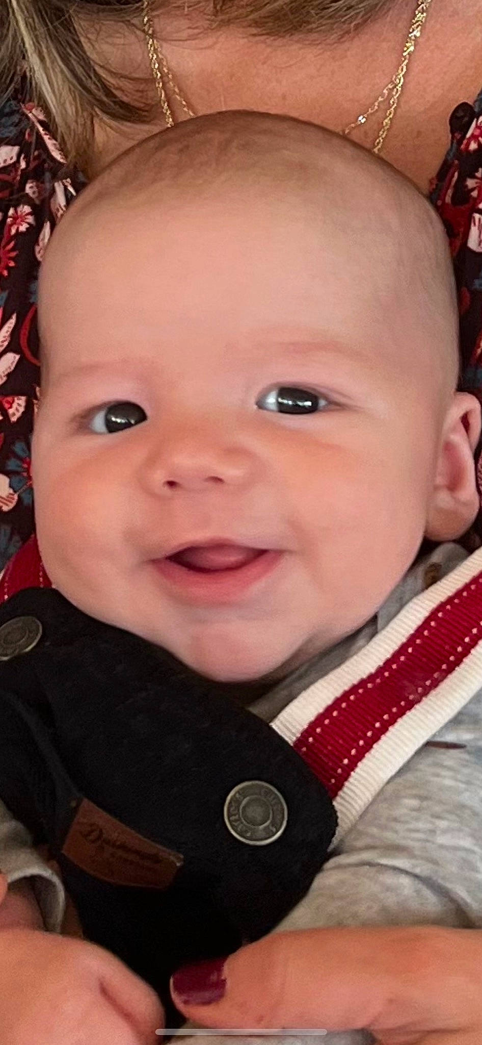 Kaysen is registered to the contest to win money with this photo: baby, baby_toddler_clothing, cheek, chin, collar, eye, eyebrow, facial_expression, fun, happy, head, iris, lip, nose, outerwear, person, pink, product, skin, smile