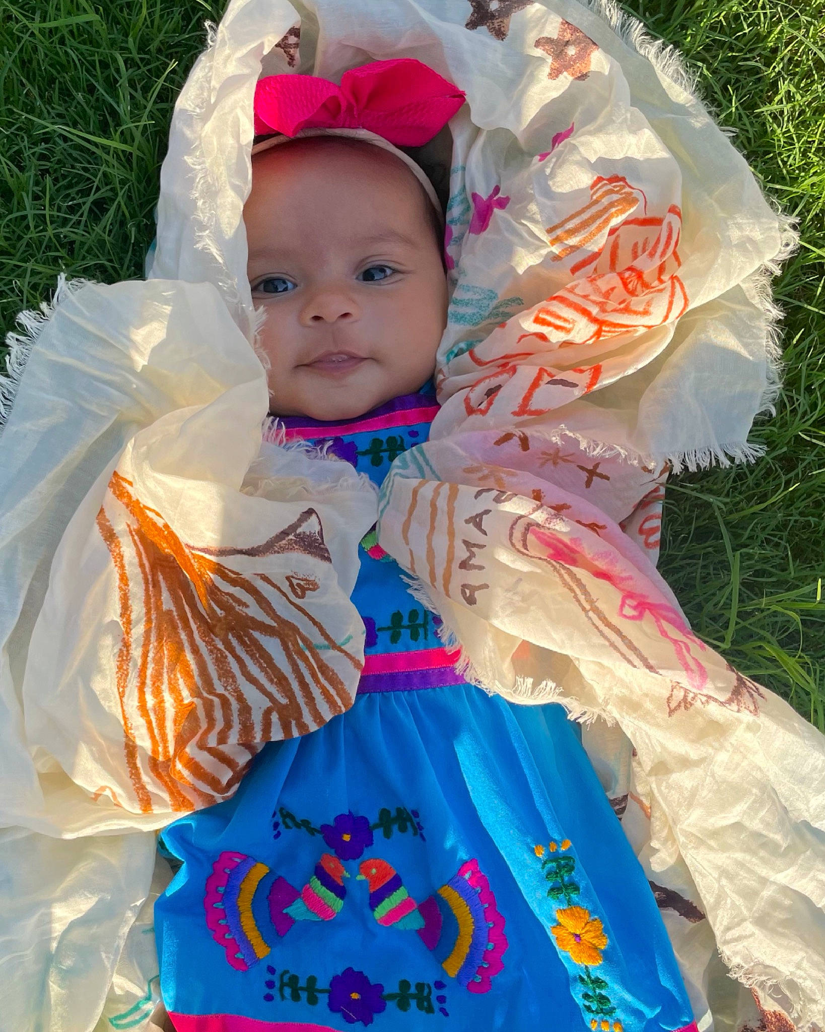 Bella Rae is registered to the contest to win money with this photo: baby, baby_toddler_clothing, child, costume, costume_hat, event, fashion_accessory, fun, grass, happy, magenta, pattern, peach, person, photograph, pink, plant, ruffle, smile, toddler