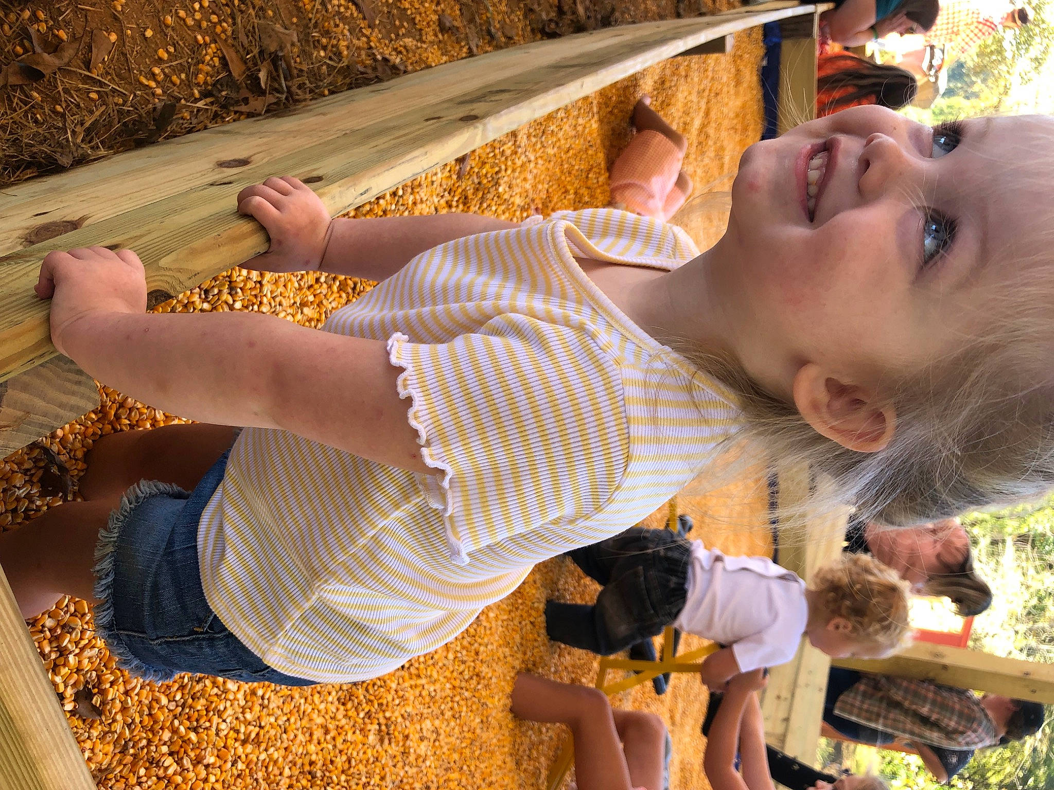 Cassidy joined the competition — help win amazing prizes! adaptation, baby, child, community, fun, grass, green, happy, human_leg, joy, leisure, nature, pattern, people_in_nature, person, plant, public_space, smile, t_shirt, toddler