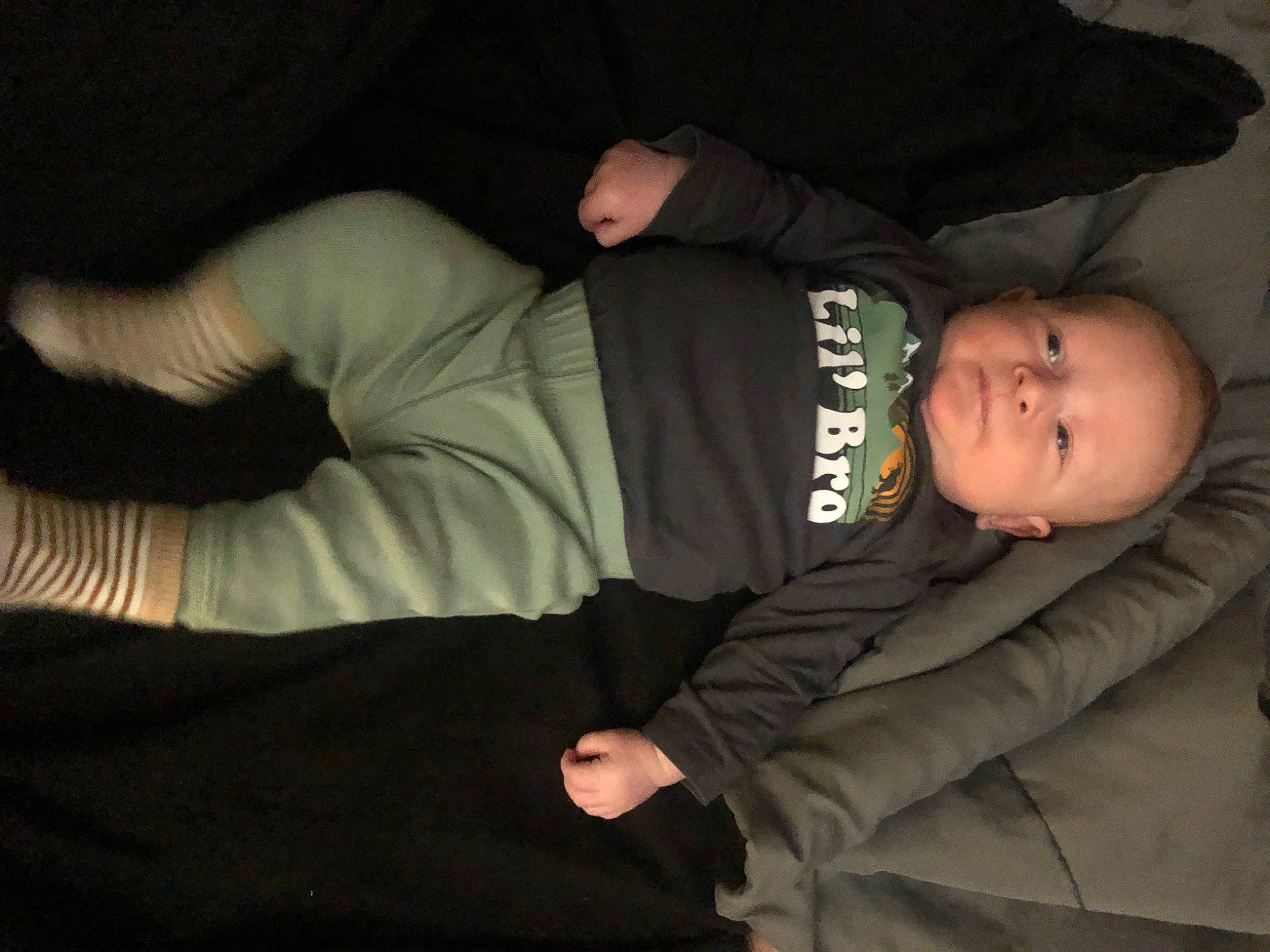 Waylon joined the competition — help win amazing prizes! baby, baby_toddler_clothing, cheek, child, comfort, darkness, elbow, flash_photography, fun, human_body, mouth, person, room, sitting, sleep, sleeve, toddler, tree, wrist