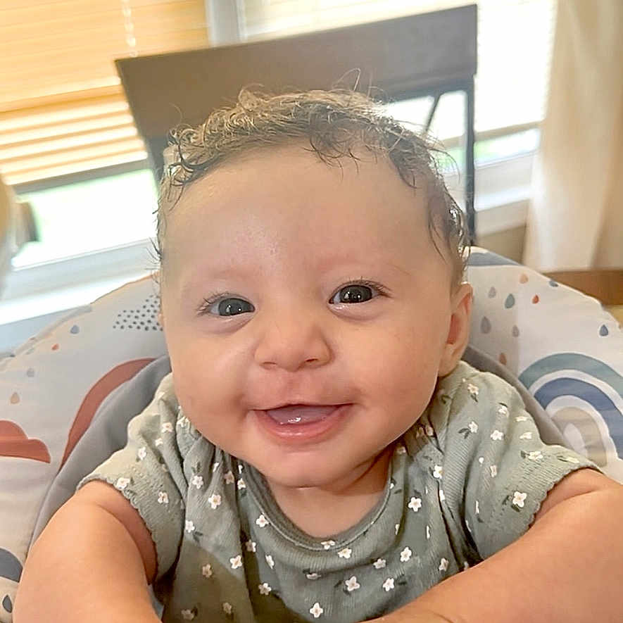Amelia joined the competition — help win amazing prizes! baby, bed, bedroom, bodypart, cushion, face, finger, furniture, hand, happy, head, homedecor, indoors, laughing, people, person, photography, portrait, room, smile