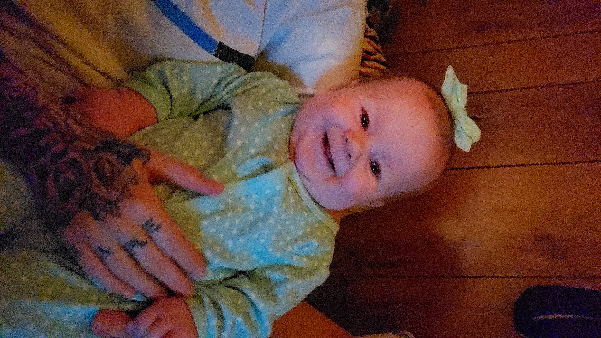 Kahlia joined the competition — help win amazing prizes! baby, baby_toddler_clothing, cheek, child, eye, fun, gesture, grass, happy, head, human_body, joy, mouth, nose, pattern, person, skin, smile, thumb, toddler