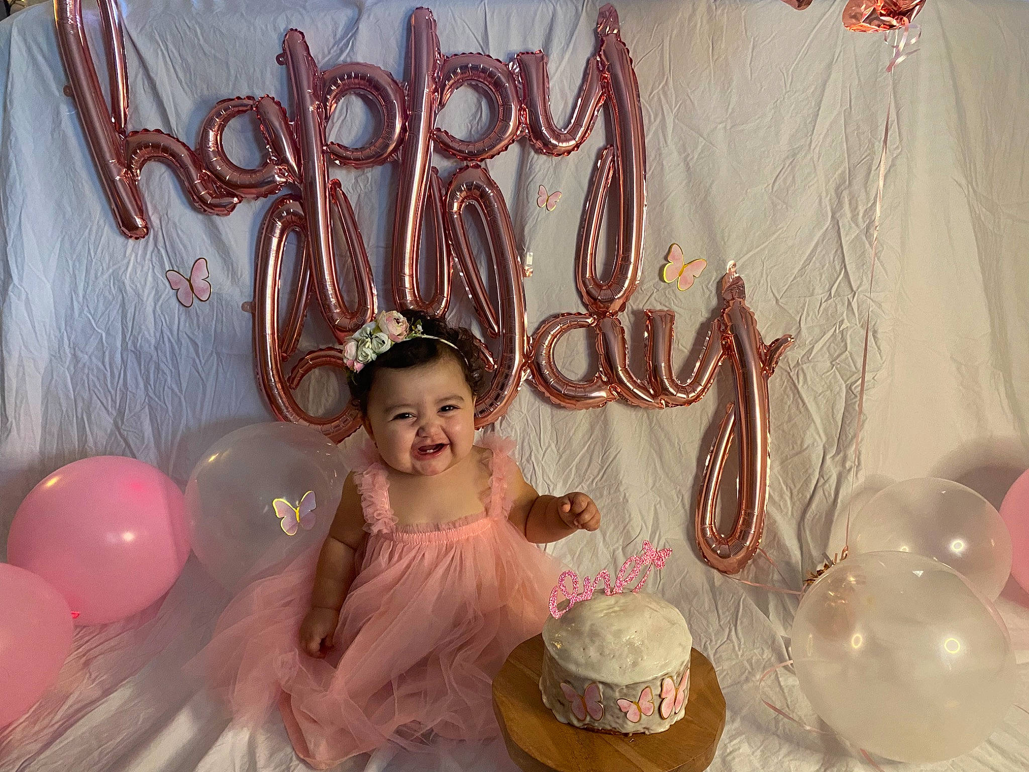 Layla joined the competition — help win amazing prizes! balloon, birthday, cake_decorating, cake_decorating_supply, curtain, decoration, dress, drinkware, event, happy, headpiece, icing, party_supply, person, pink, serveware, sugar_cake, sweetness, table, tableware