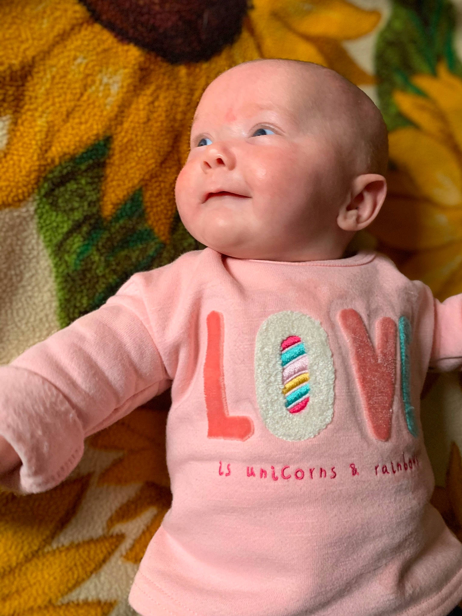 Milly is registered to the contest to win money with this photo: baby, baby_toddler_clothing, cheek, child, face, head, person, pink, skin, t_shirt, toddler, yellow