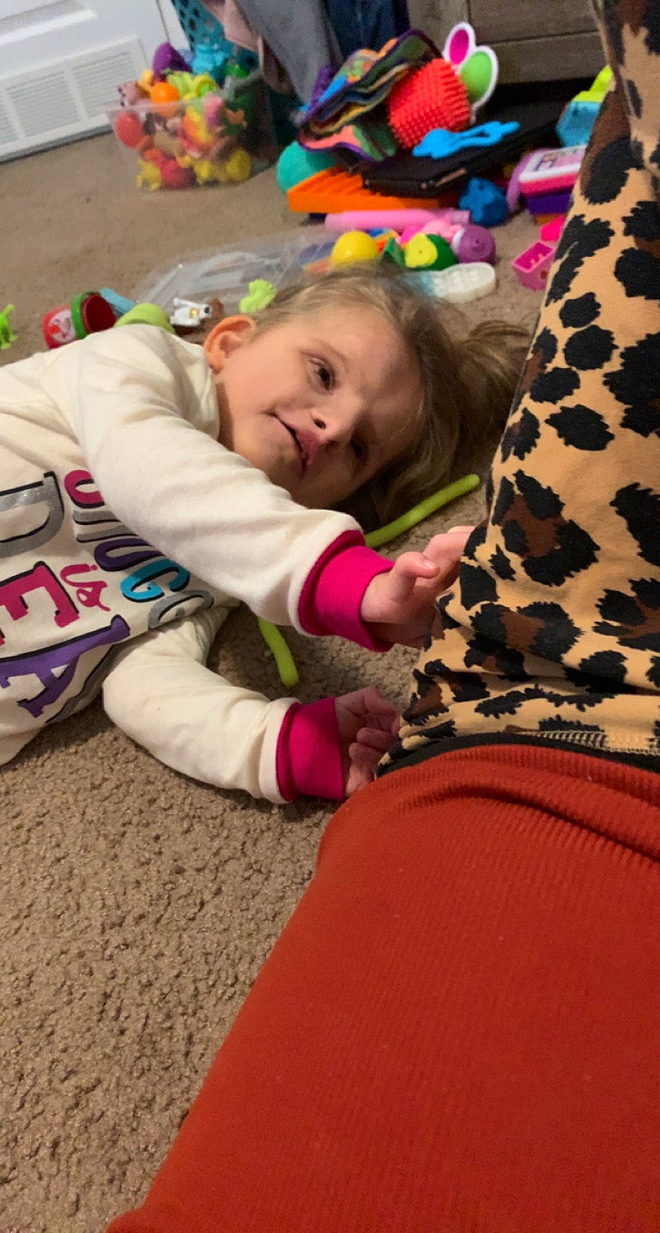 Cheyenne is registered to the contest to win money with this photo: baby, baby_toddler_clothing, child, comfort, event, flooring, fun, fur, grass, happy, holiday, leisure, linens, pattern, person, play, room, sitting, smile, toddler