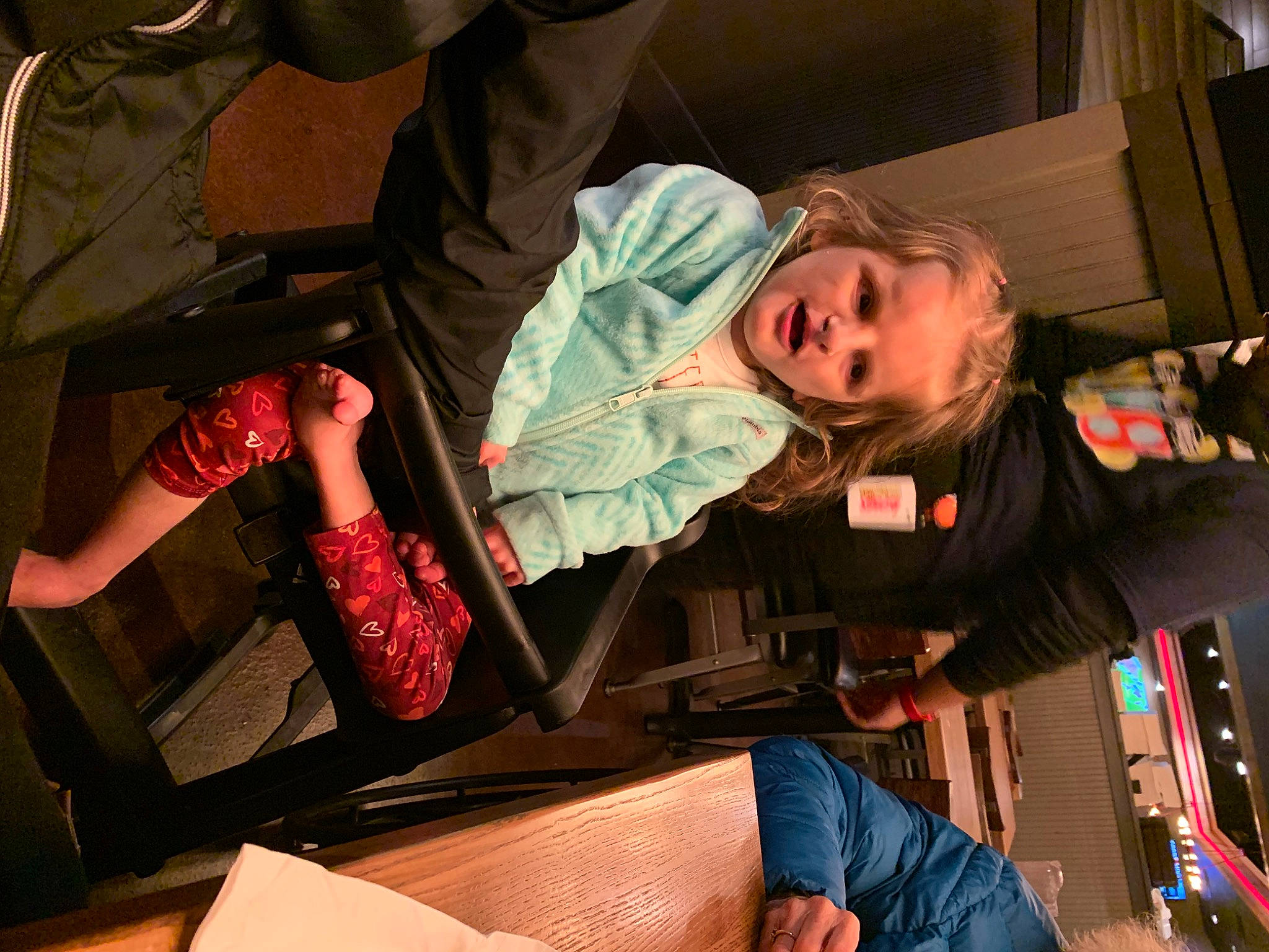 Cheyenne joined the competition — help win amazing prizes! child, comfort, event, fun, hairstyle, human_leg, lap, leg, leisure, luxury_vehicle, mouth, performance, person, room, sandal, sitting, thigh, toddler, tree