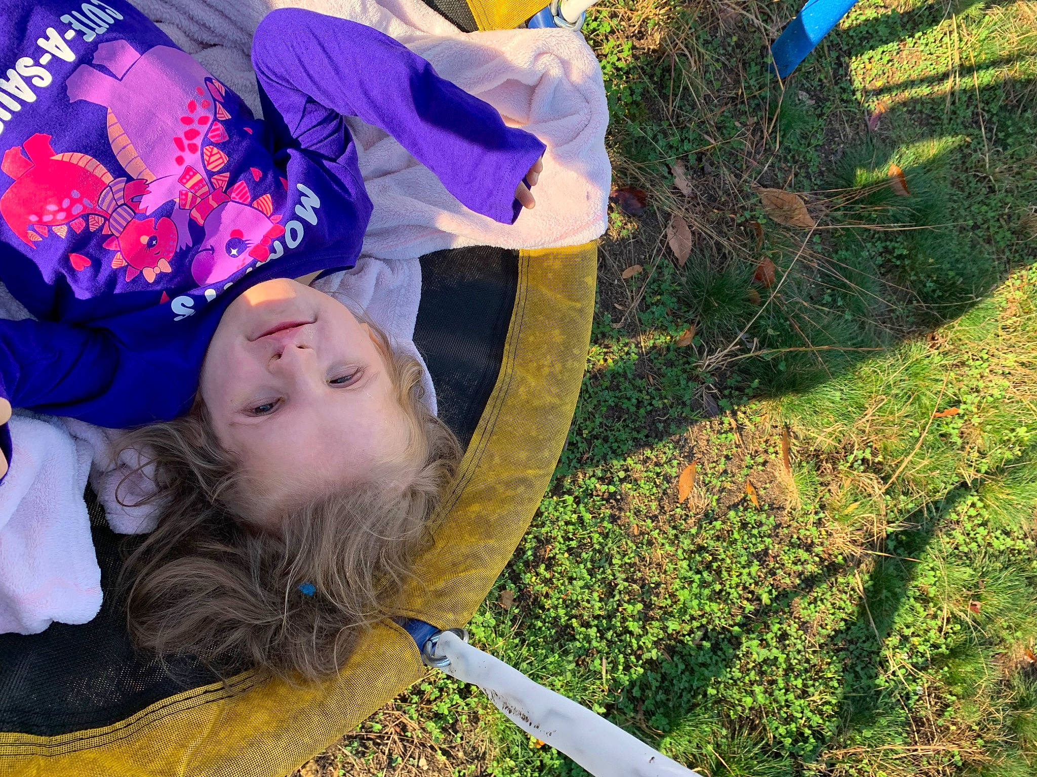 Cheyenne is registered to the contest to win money with this photo: child, electric_blue, fun, grass, grassland, happy, leisure, people_in_nature, person, plant, smile, toddler, tree