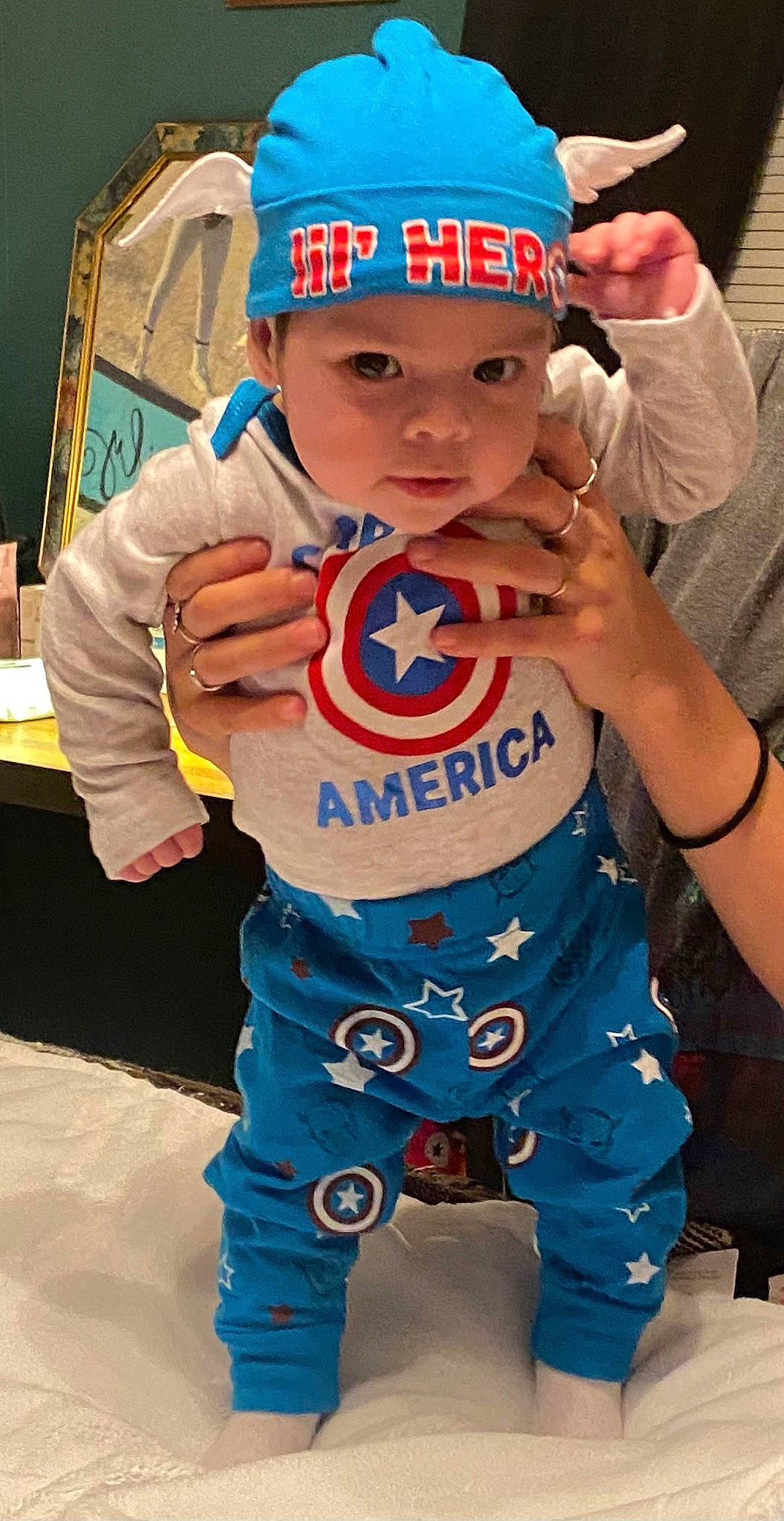 Jaiden joined the competition — help win amazing prizes! arm, baby, baby_toddler_clothing, baseball_cap, cap, child, clothing, costume, electric_blue, event, fictional_character, fun, hand, happy, hat, headwear, person, personal_protective_equipment, sleeve, sports_gear