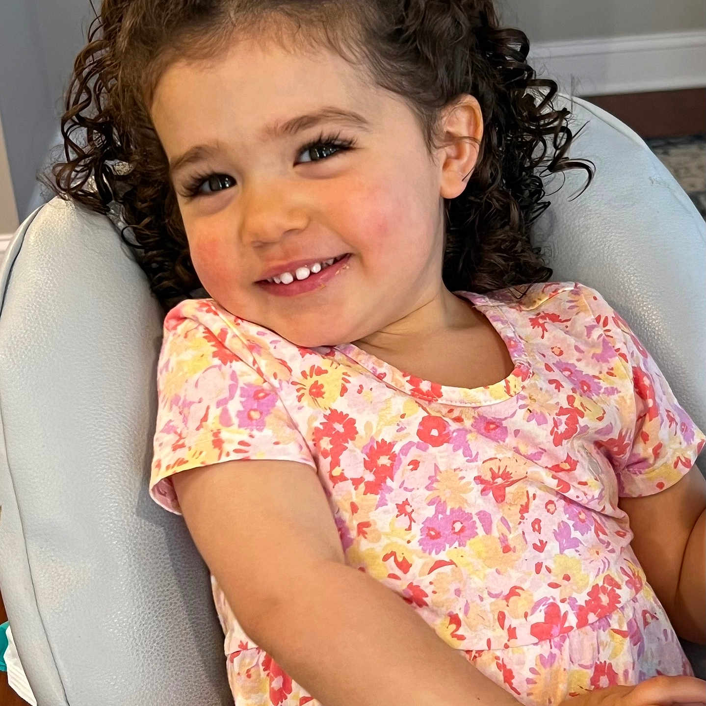 Olivia joined the competition — help win amazing prizes! blackhair, bodypart, brownhair, child, clothing, curlyhair, cushion, dimples, face, female, girl, hair, happy, head, homedecor, person, photography, portrait, sleeve, smile