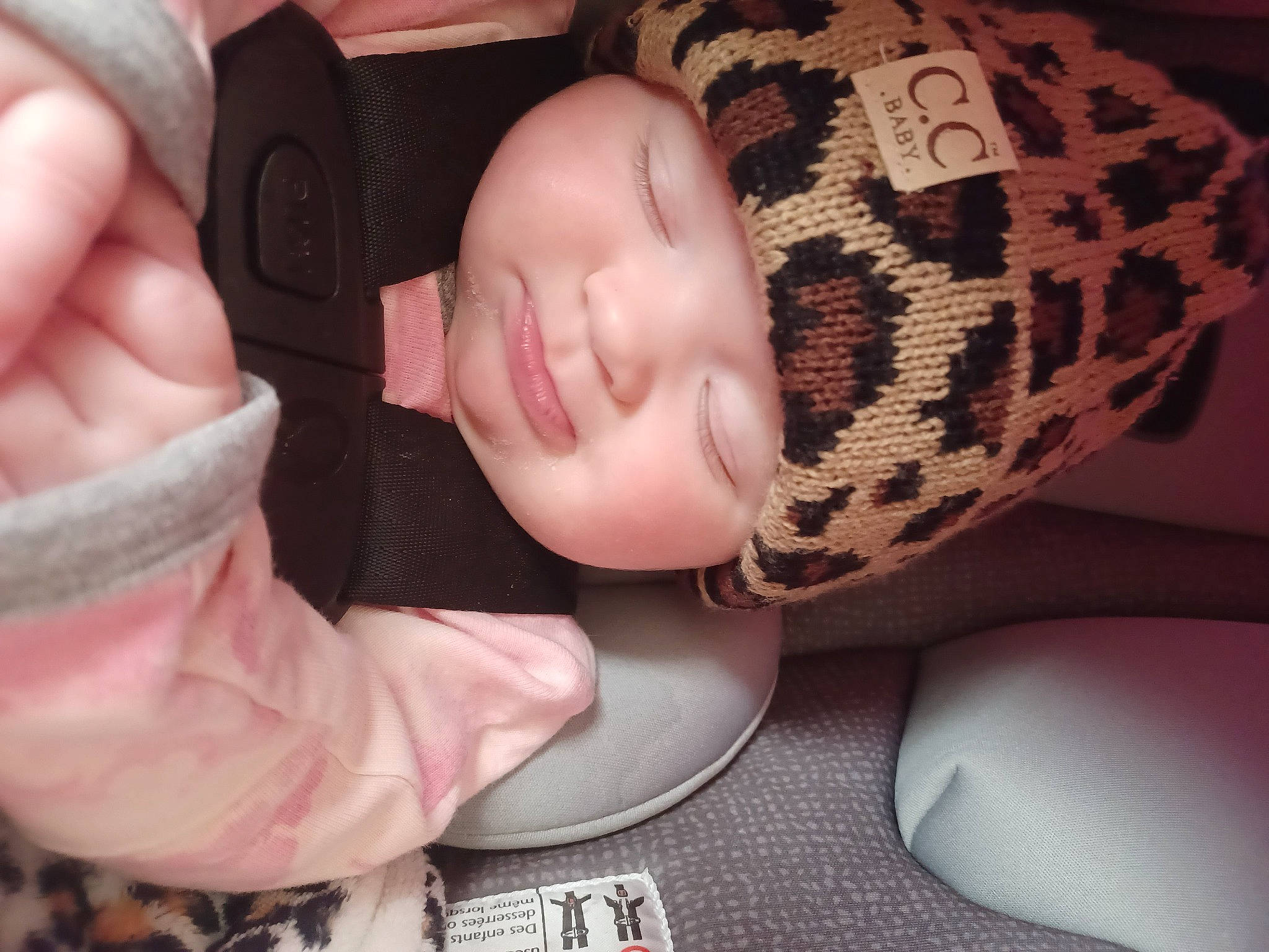 Taytum joined the competition — help win amazing prizes! arm, baby, baby_sleeping, baby_toddler_clothing, cheek, comfort, eyebrow, eyelash, finger, hand, headwear, human_body, iris, lip, nail, nose, person, pink, skin, sleeve